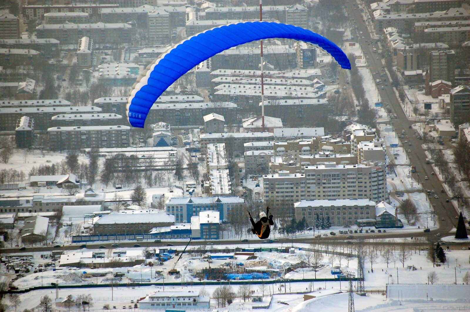 Sakhalin paragliding city view by danemo