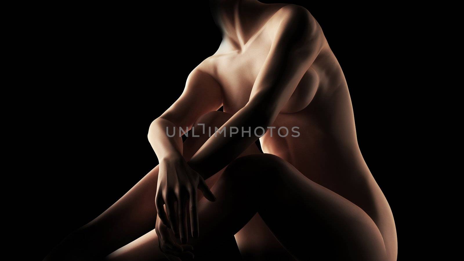 sexy nude woman made in 3D