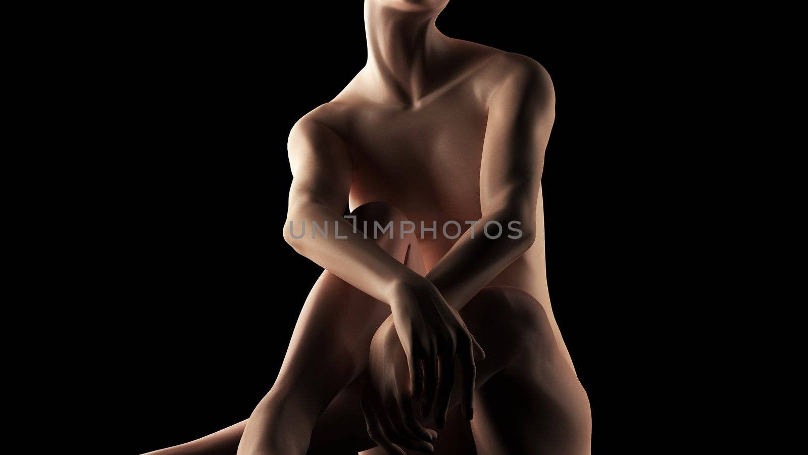 sexy nude woman made in 3D