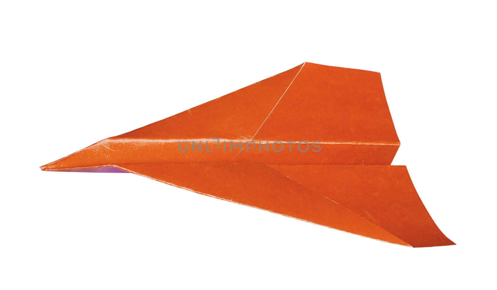 Red paper plane isolates white background, clipping path.