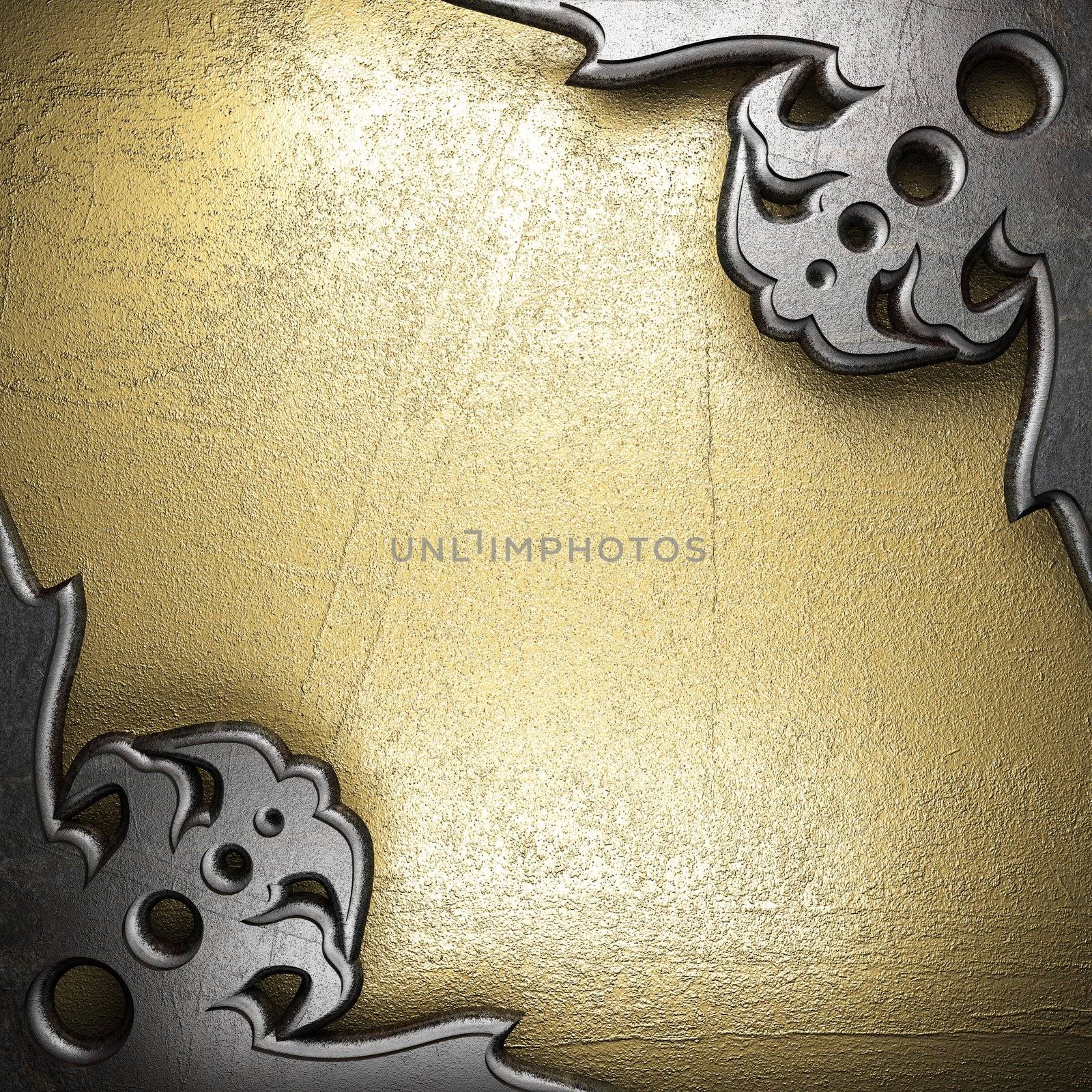 metal on gold made in 3D
