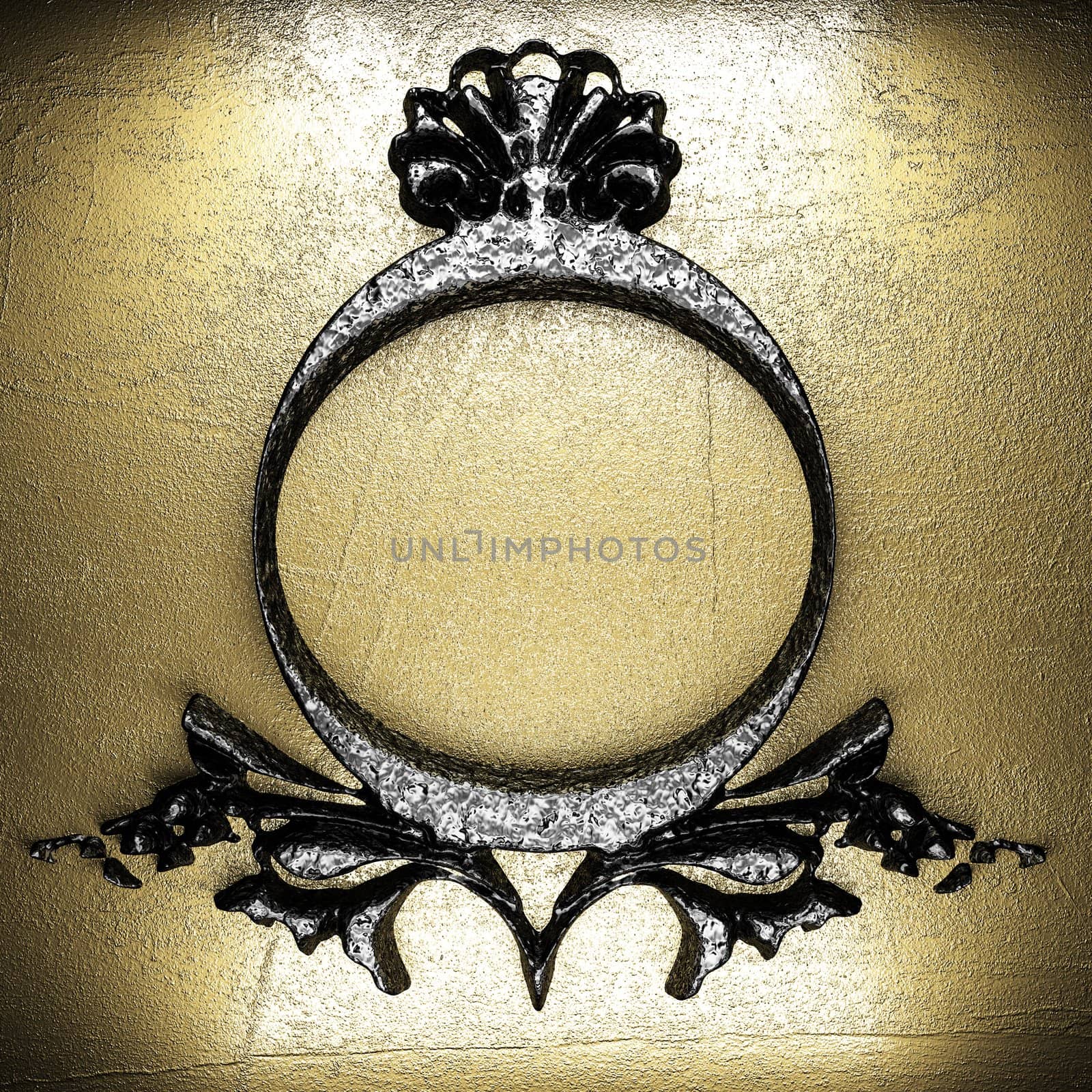 vintage iron frame on the wall