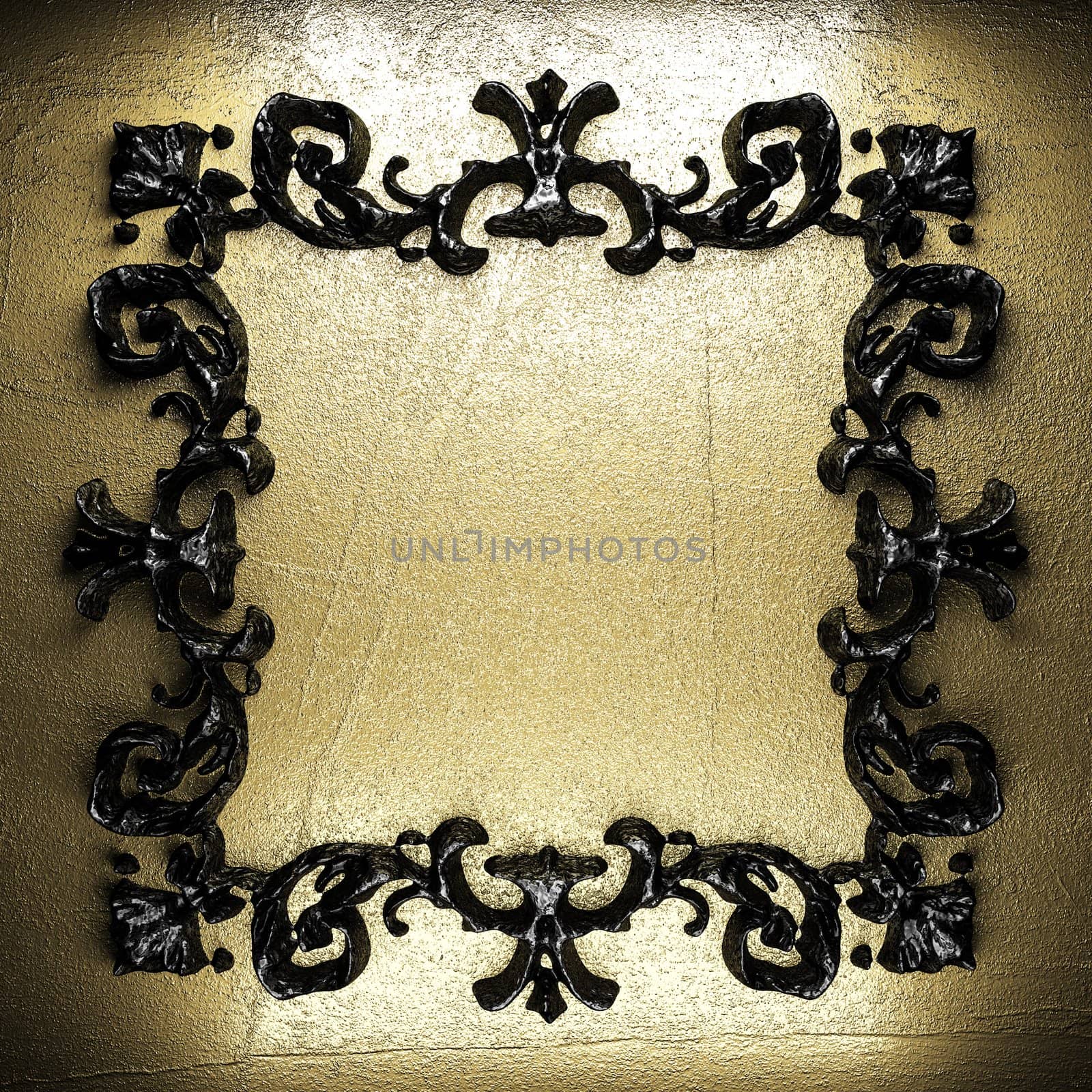 vintage iron frame on the wall