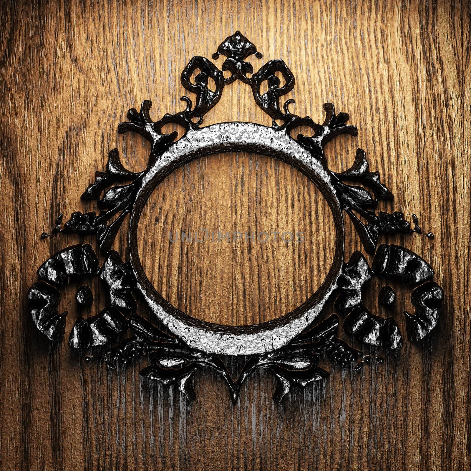 vintage iron frame on the wall