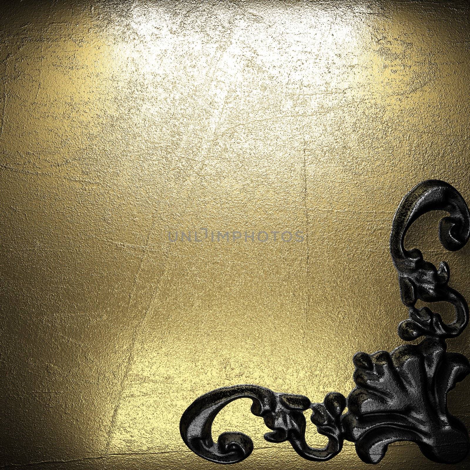 iron vintage ornament on wall