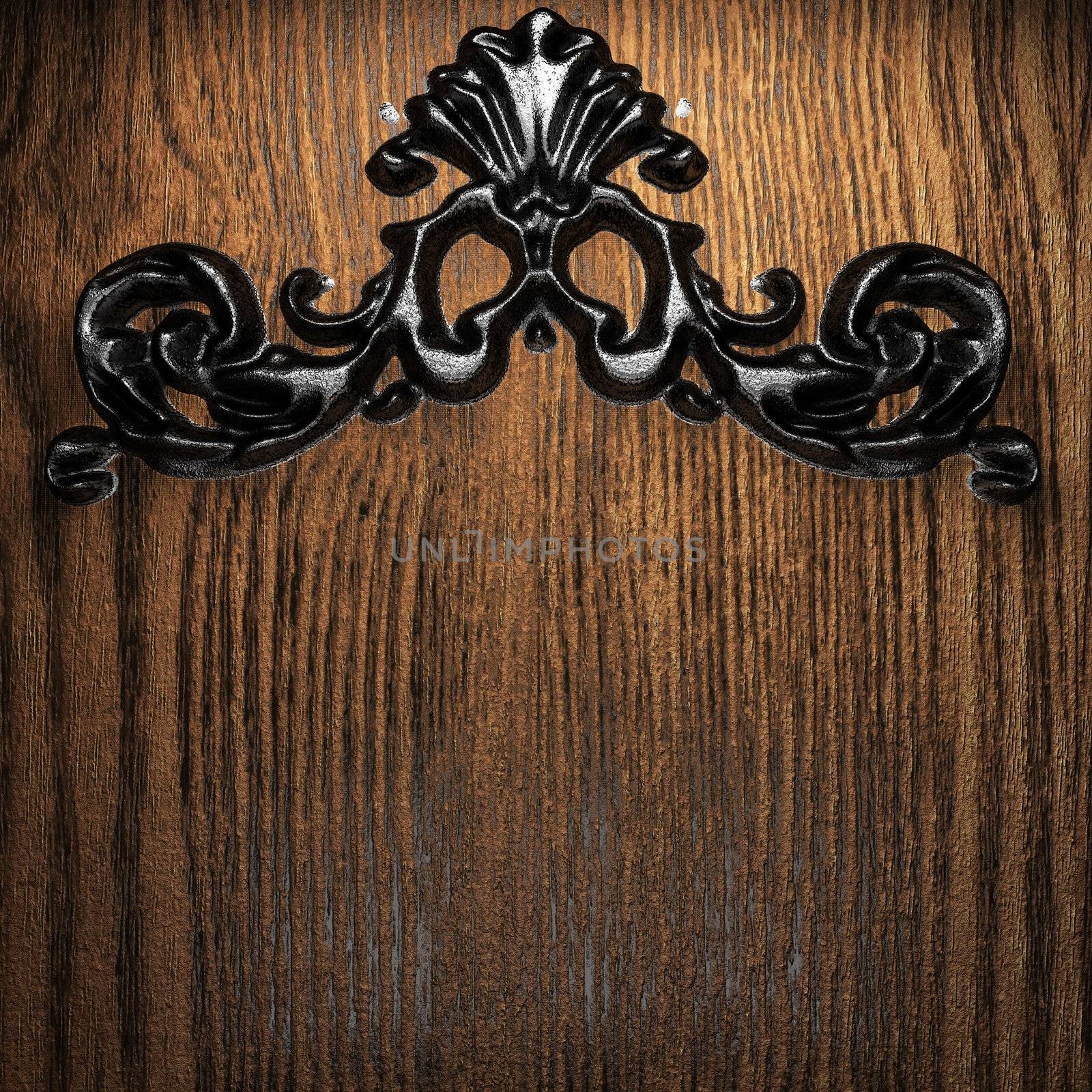 iron vintage ornament on wall
