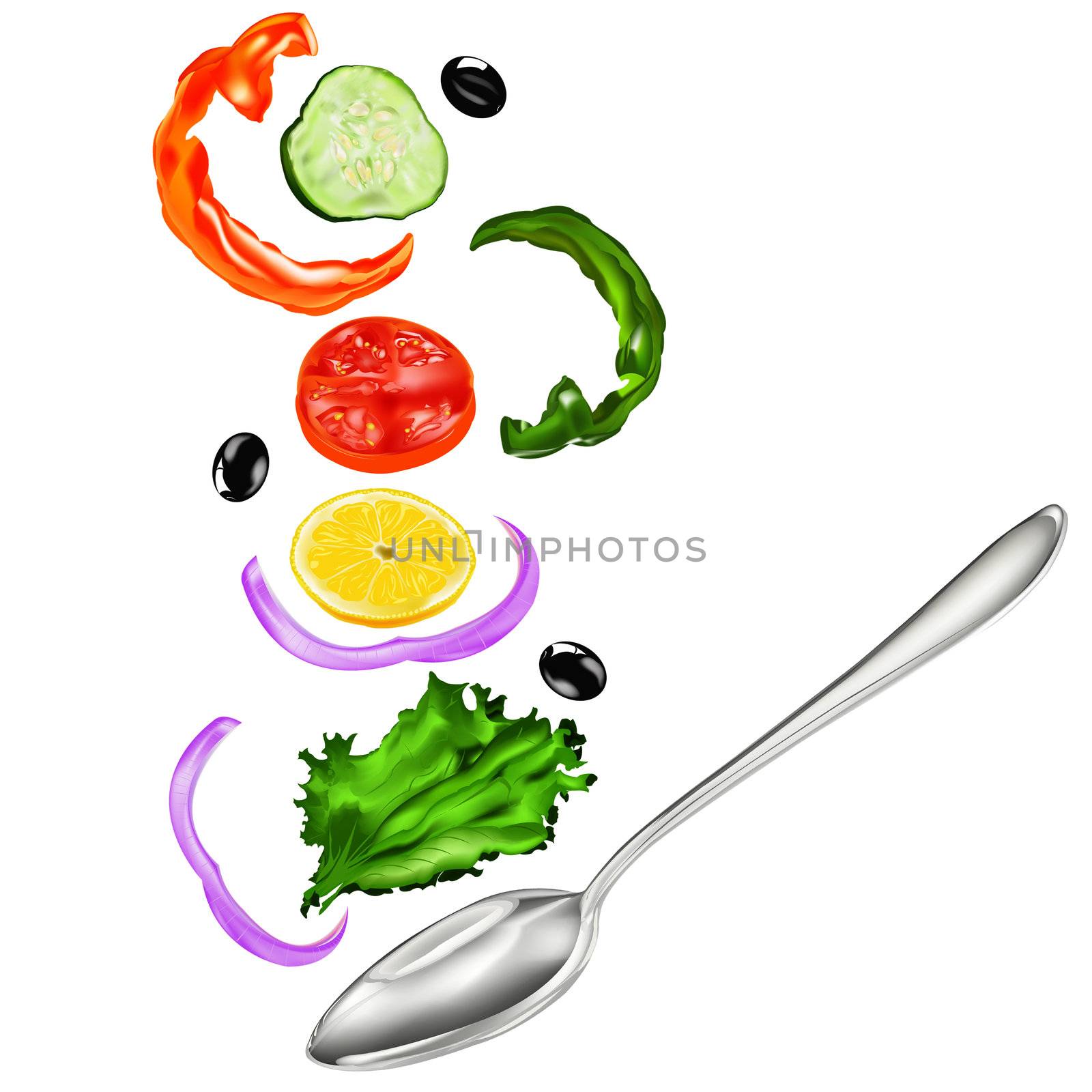 Fresh vegetarian vegetable salad by sergey150770SV
