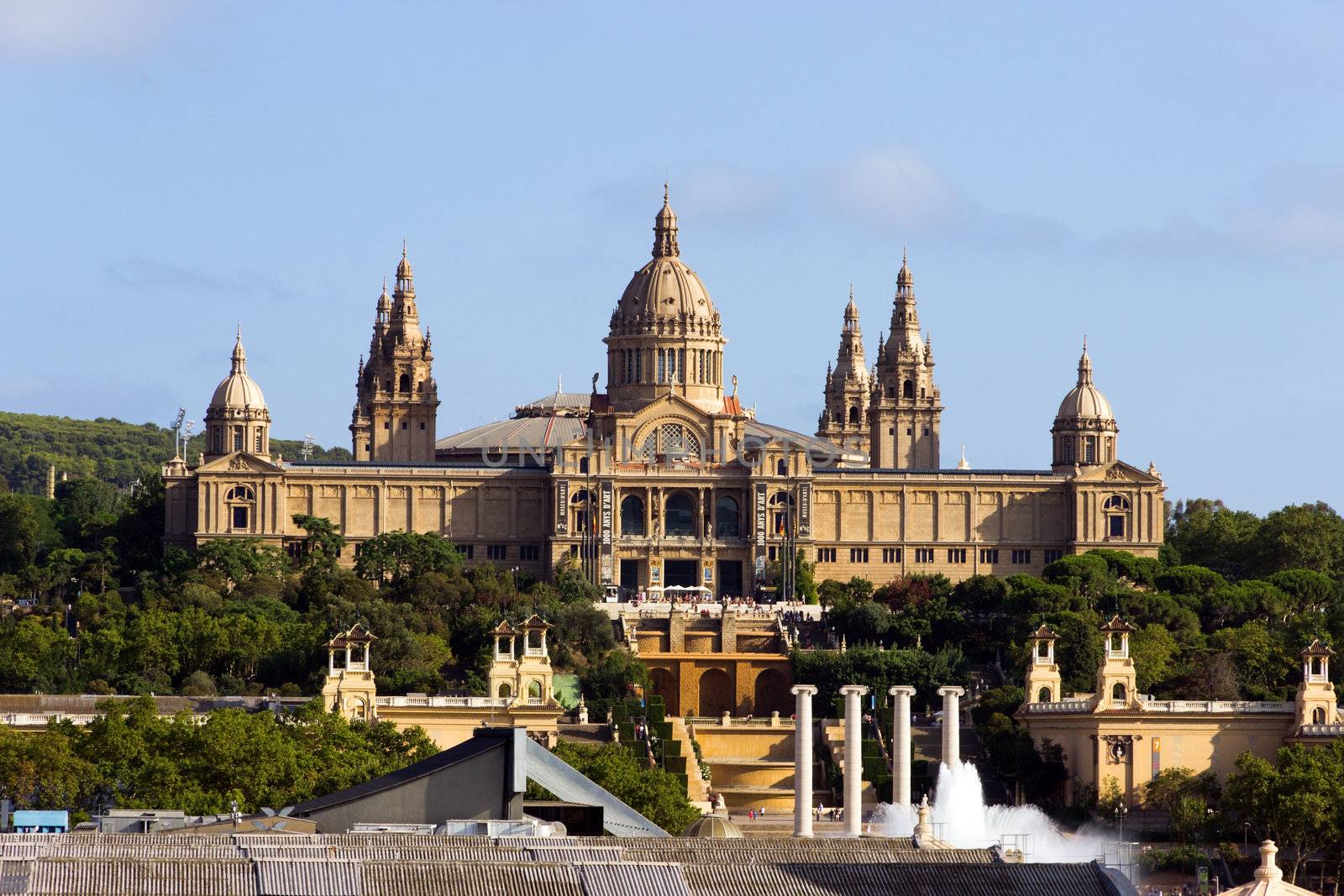 National Palace of Barcelona in mountain of Montjuic. Catalonia, Spain.