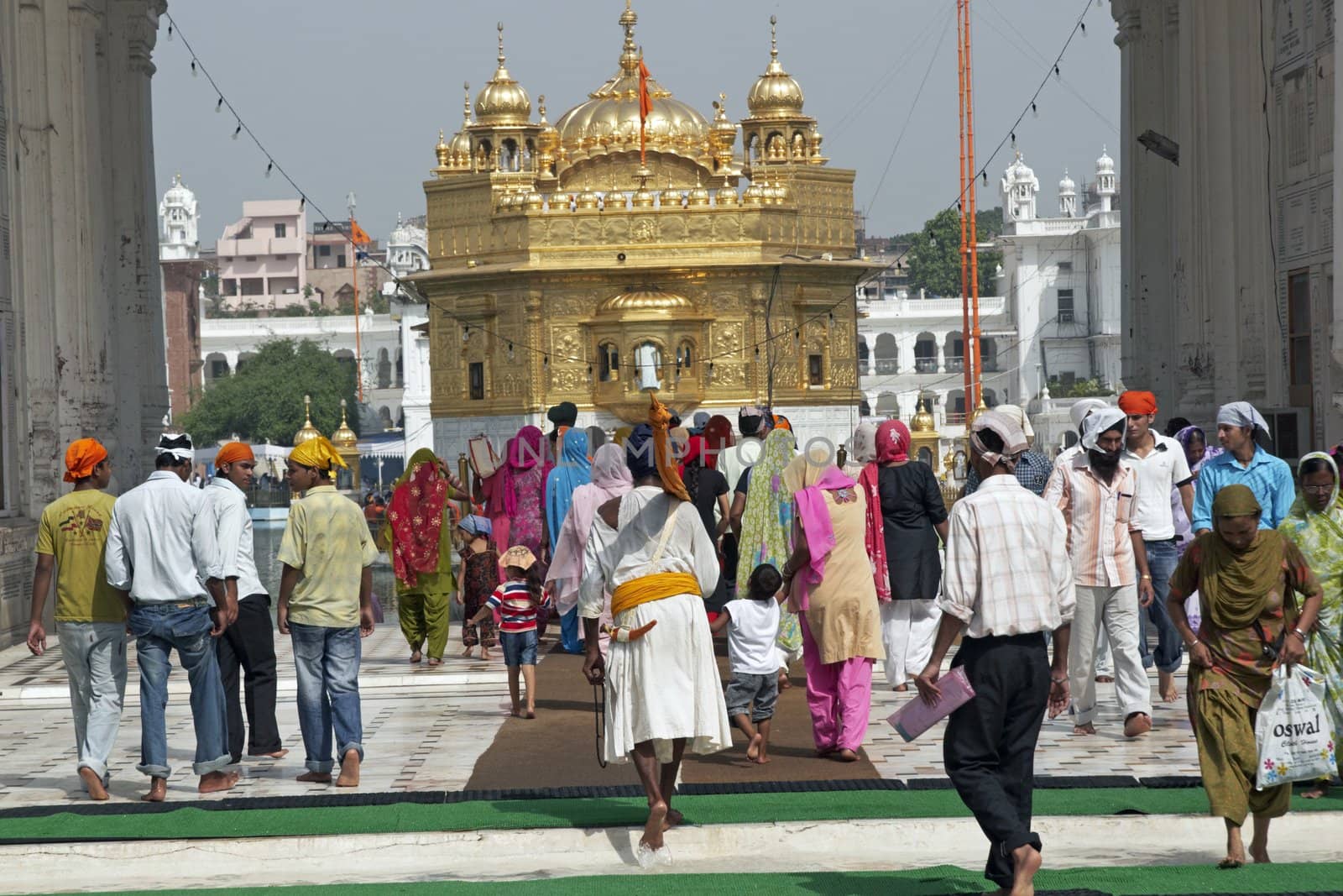 People entering the compound containing the Golden Temple in Amritsar, Punjab, India.