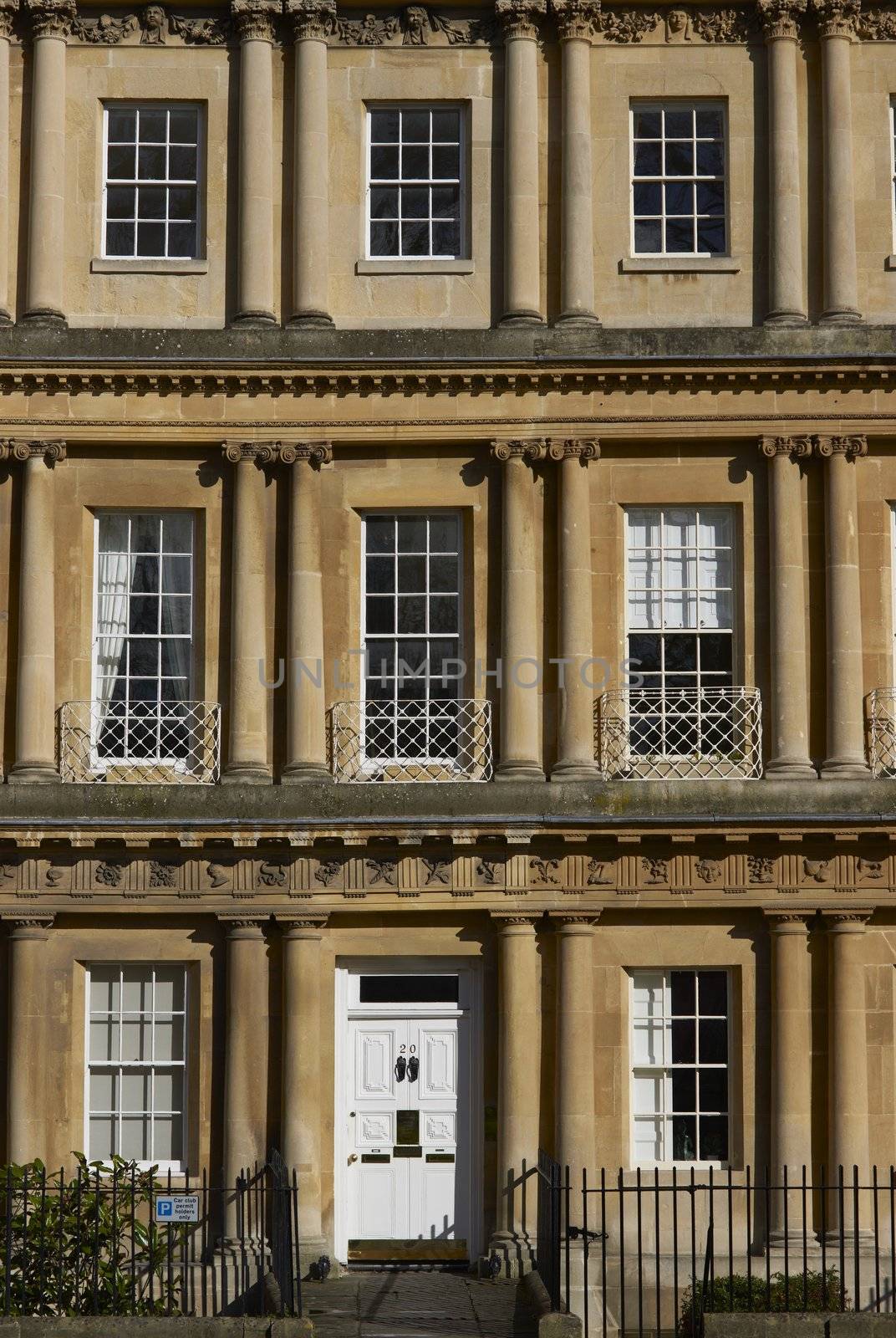 Georgian style residential house in The Circus, Bath, England