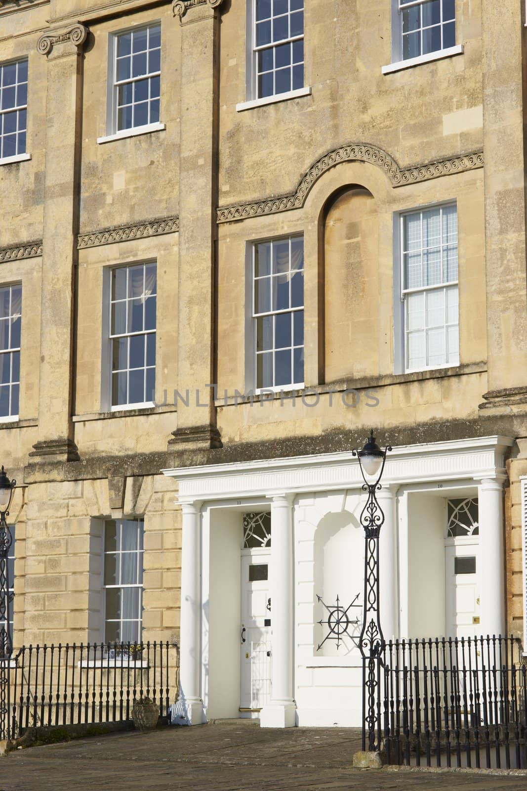 Georgian houses of Landsdown Crescent in the historic city of Bath in Somerset, England