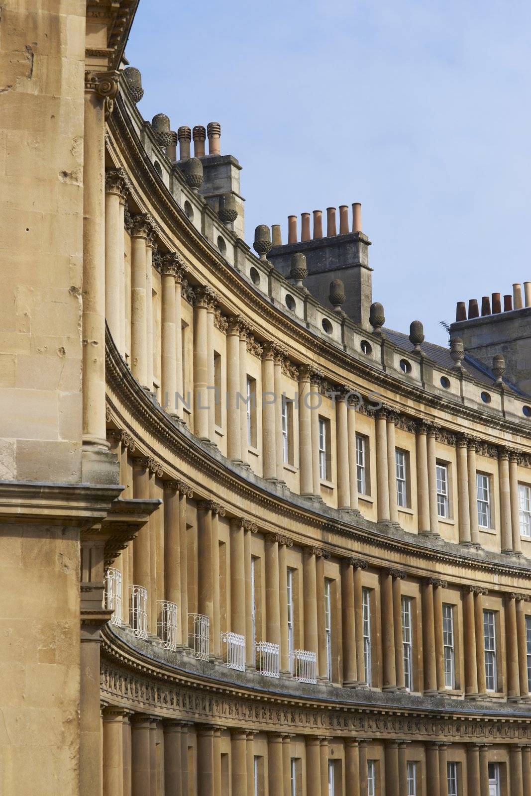 Terrace of Georgian Town houses in The Circus, Bath, England