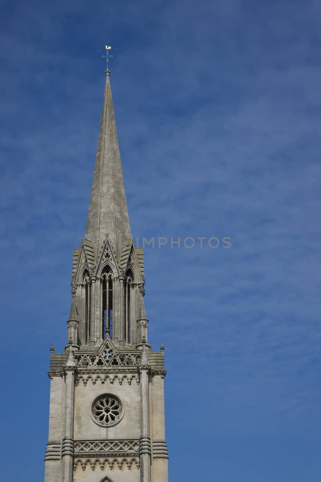 Spire of St Michaels church in Bath, Somerset, England