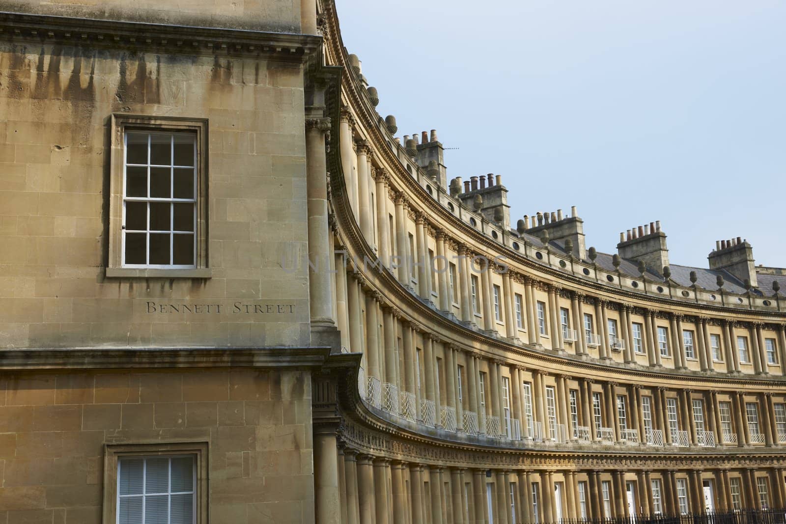Terrace of Georgian Town houses in The Circus, Bath, England