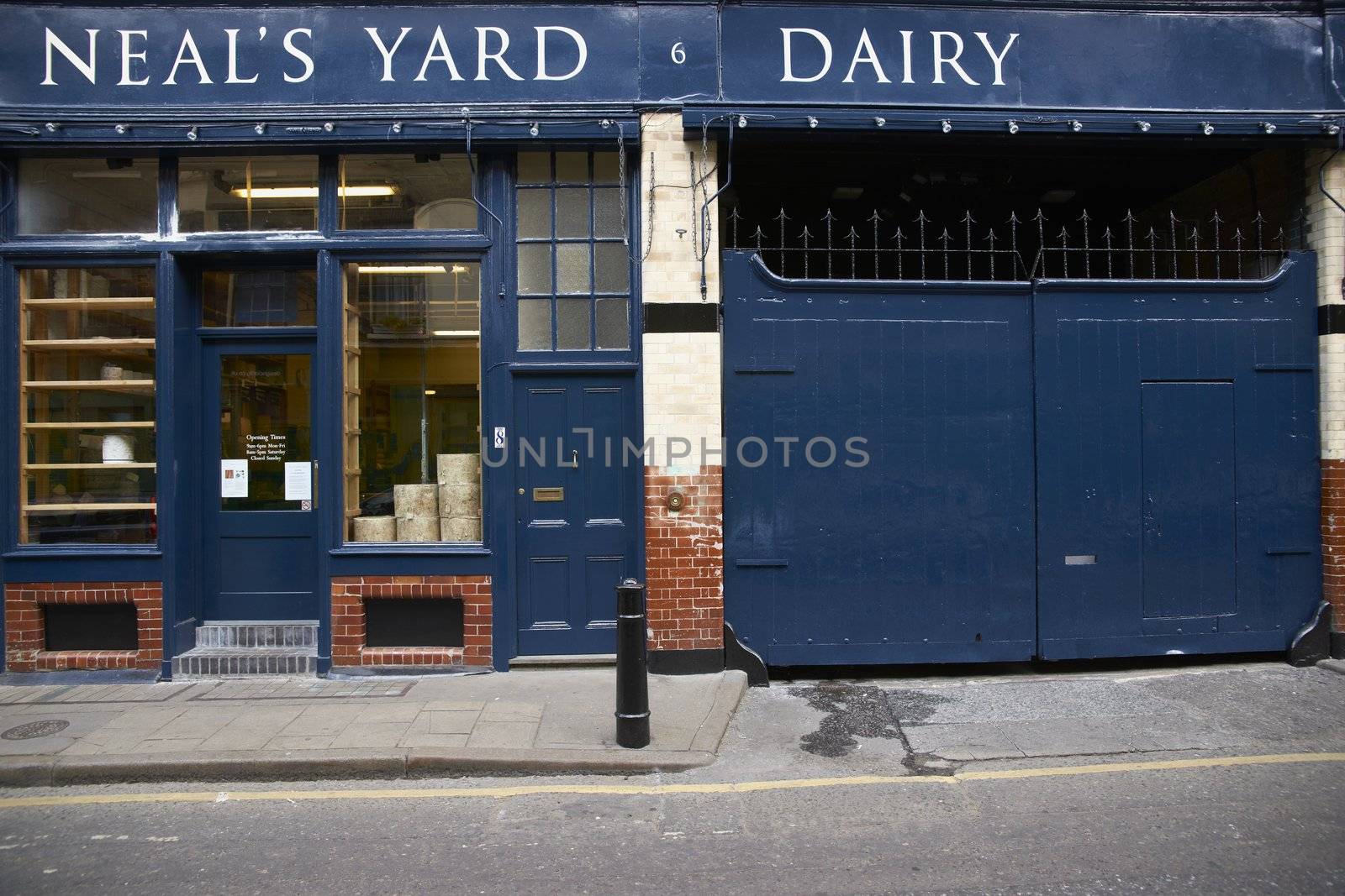 Historic Neal's Yard Dairy. Famous cheese shop at Borough Market in Southwark, London, England.