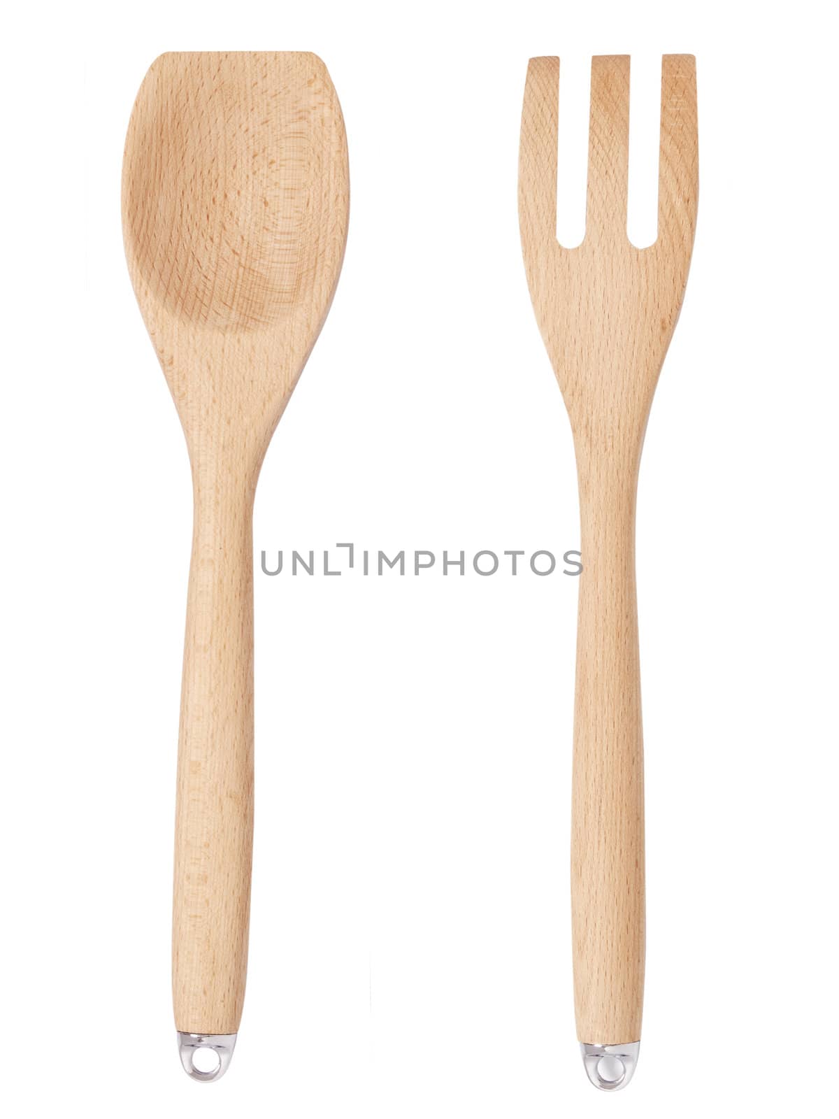 close up of wooden fork and  spoon