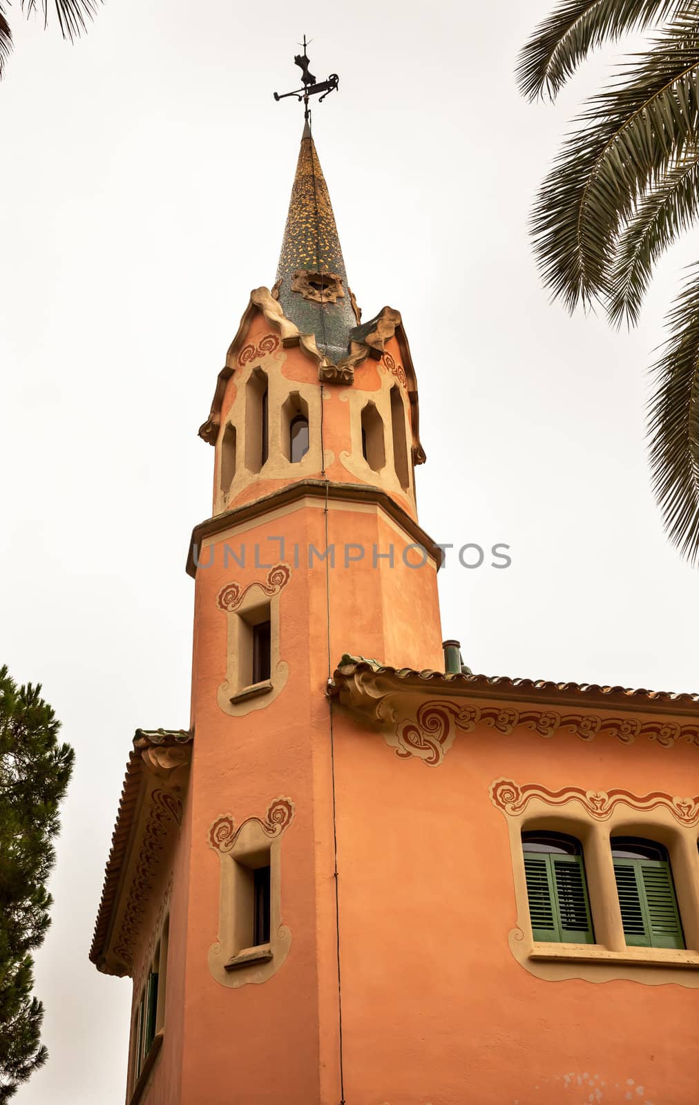 Antoni Gaudi House Museum, Guell Park, Barcelona, Catalonia, Spa by bill_perry