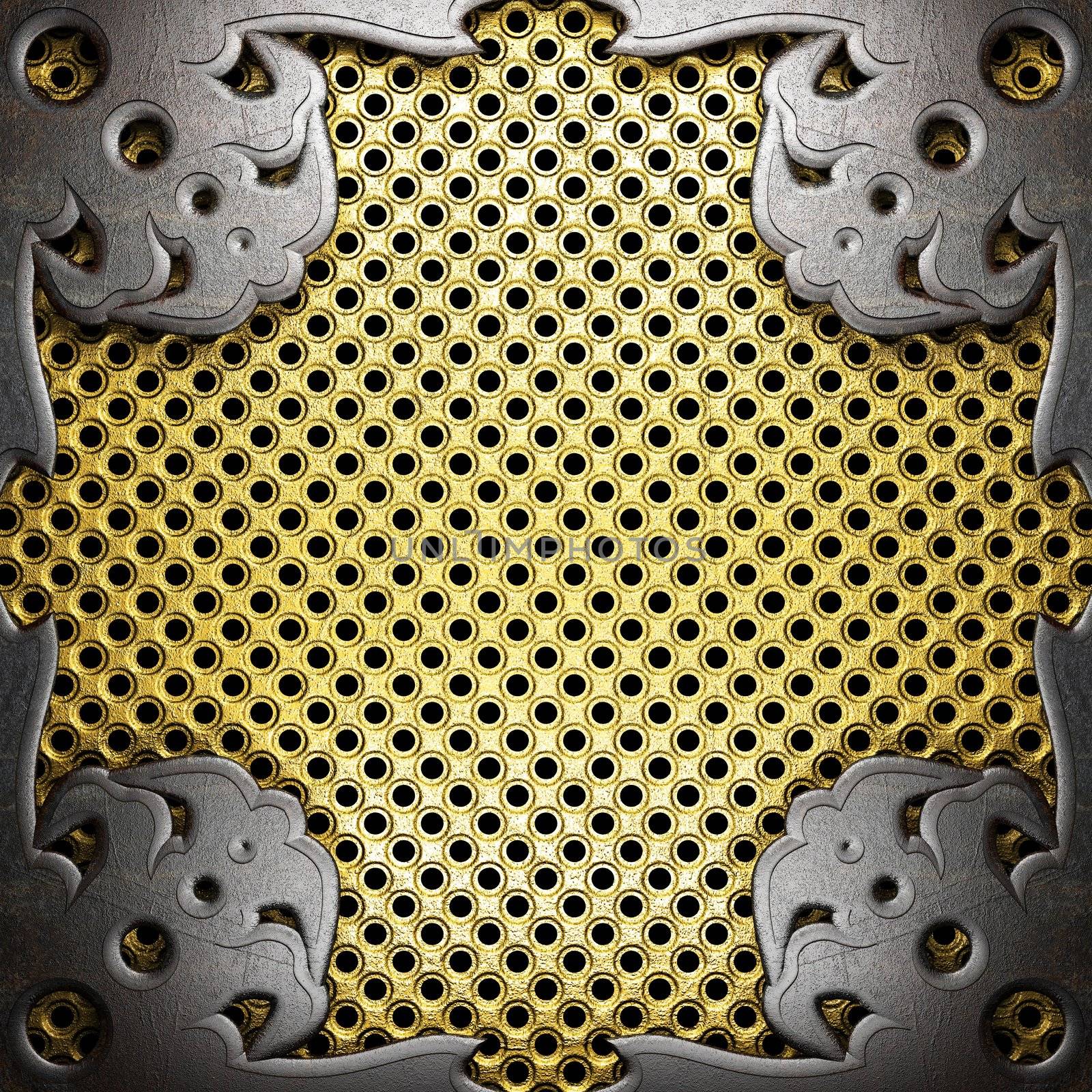 metal on gold made in 3D