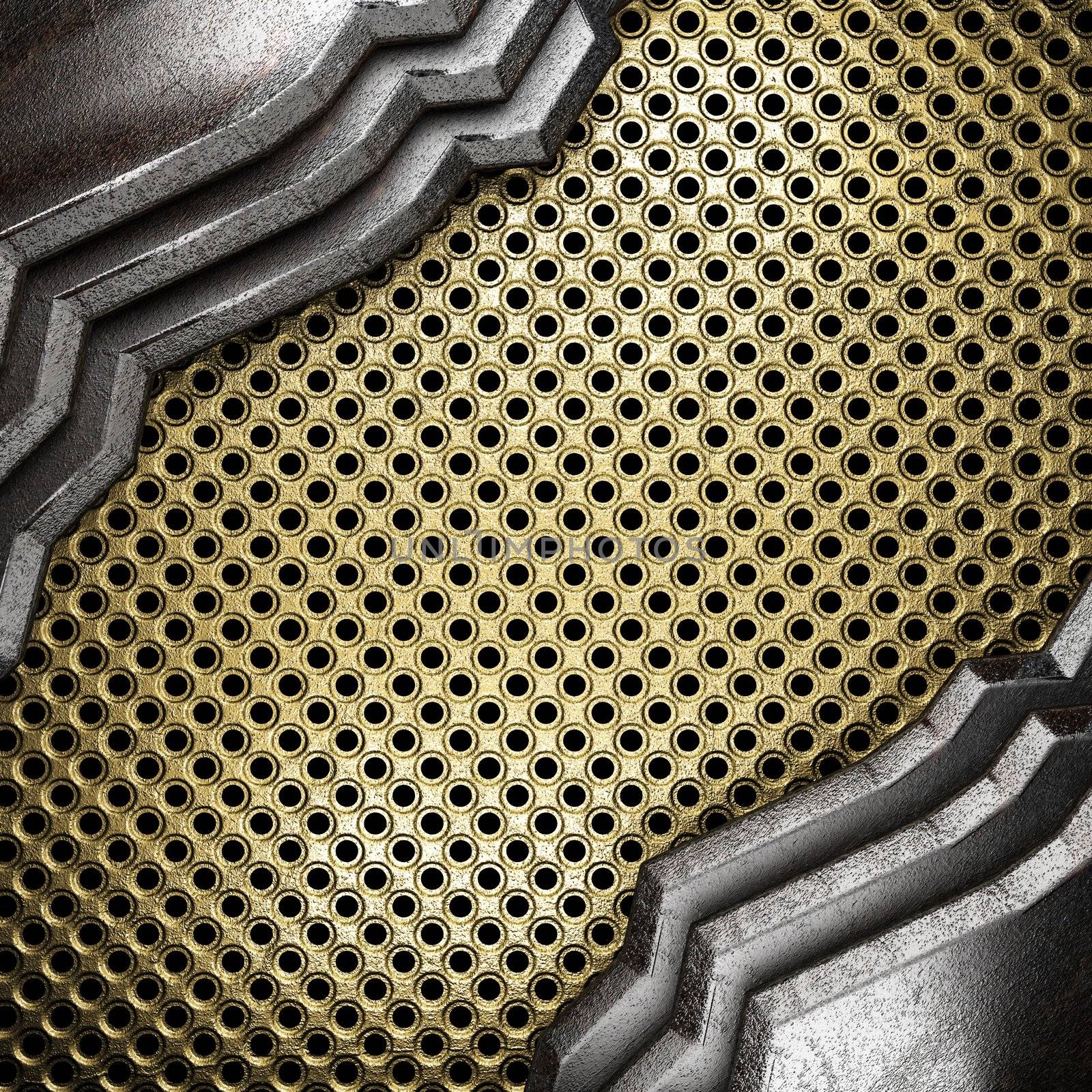 metal on gold made in 3D