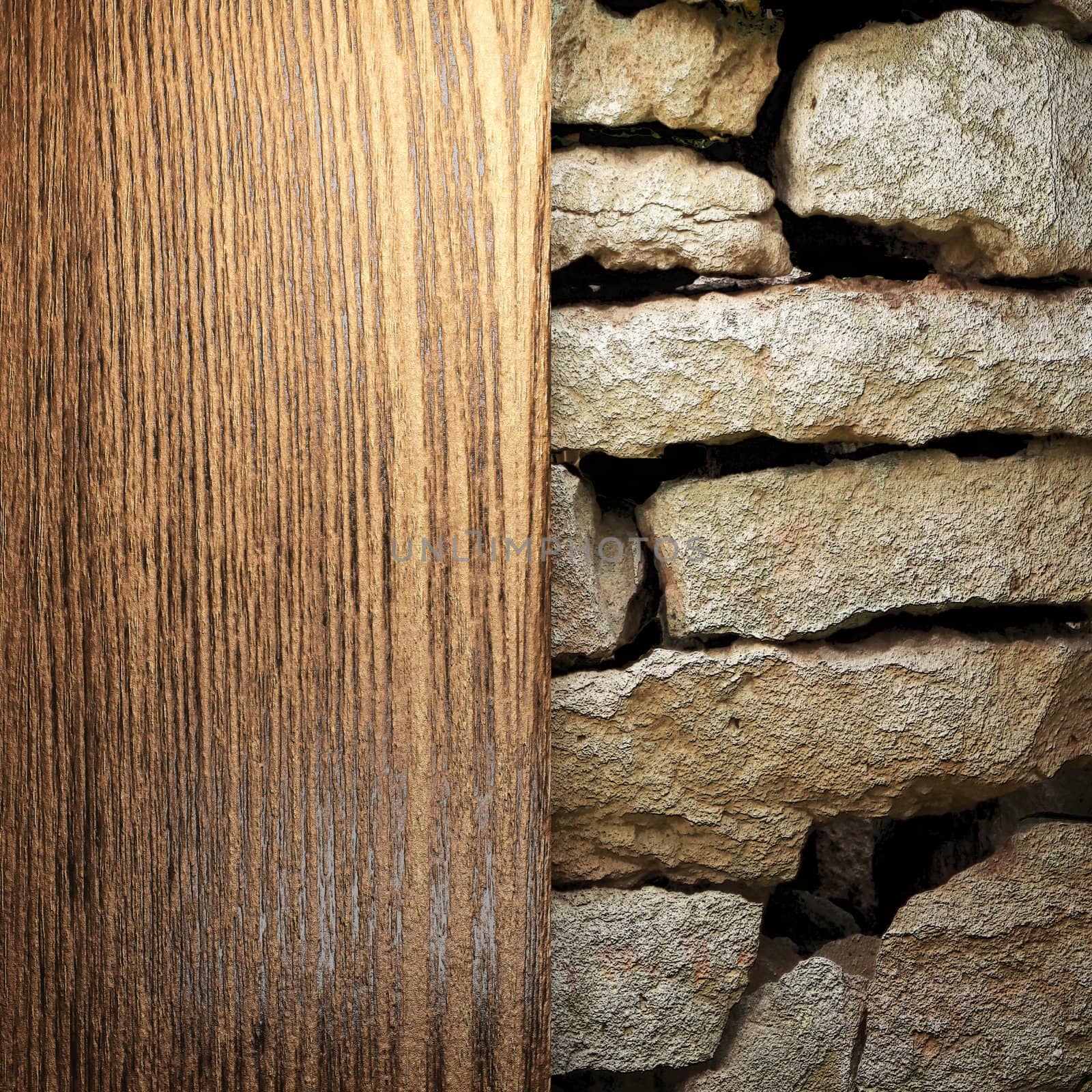 wood on wall made in 3D