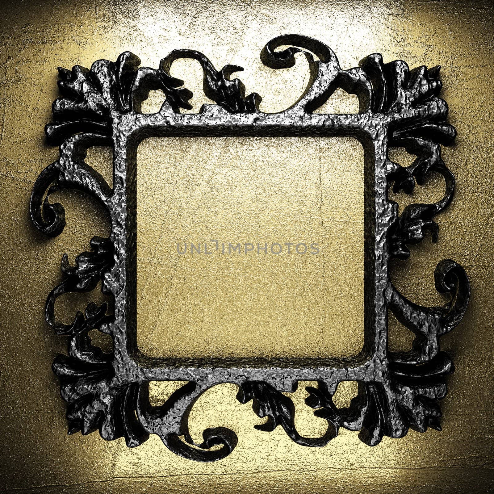 vintage iron frame on the wall