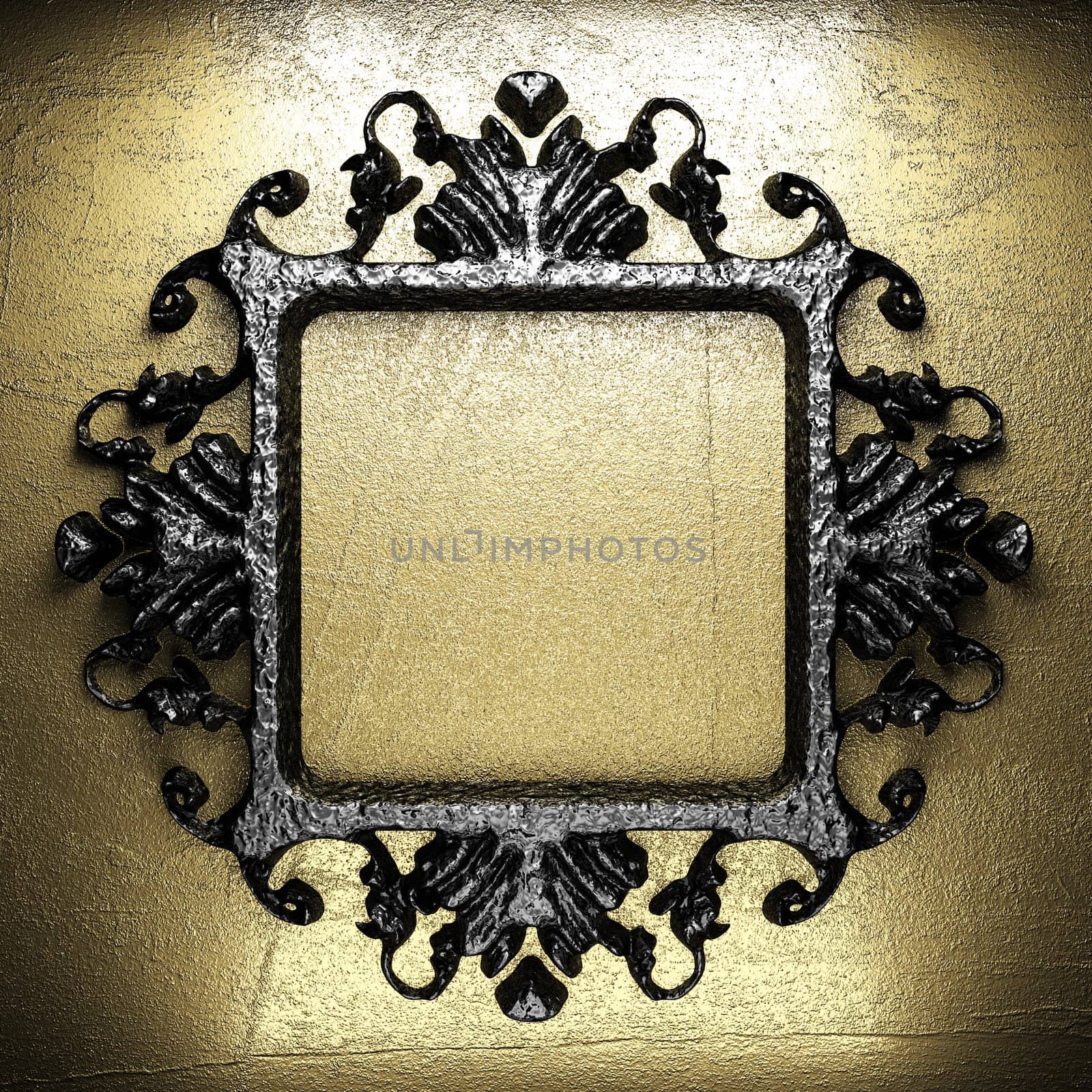 vintage iron frame on the wall