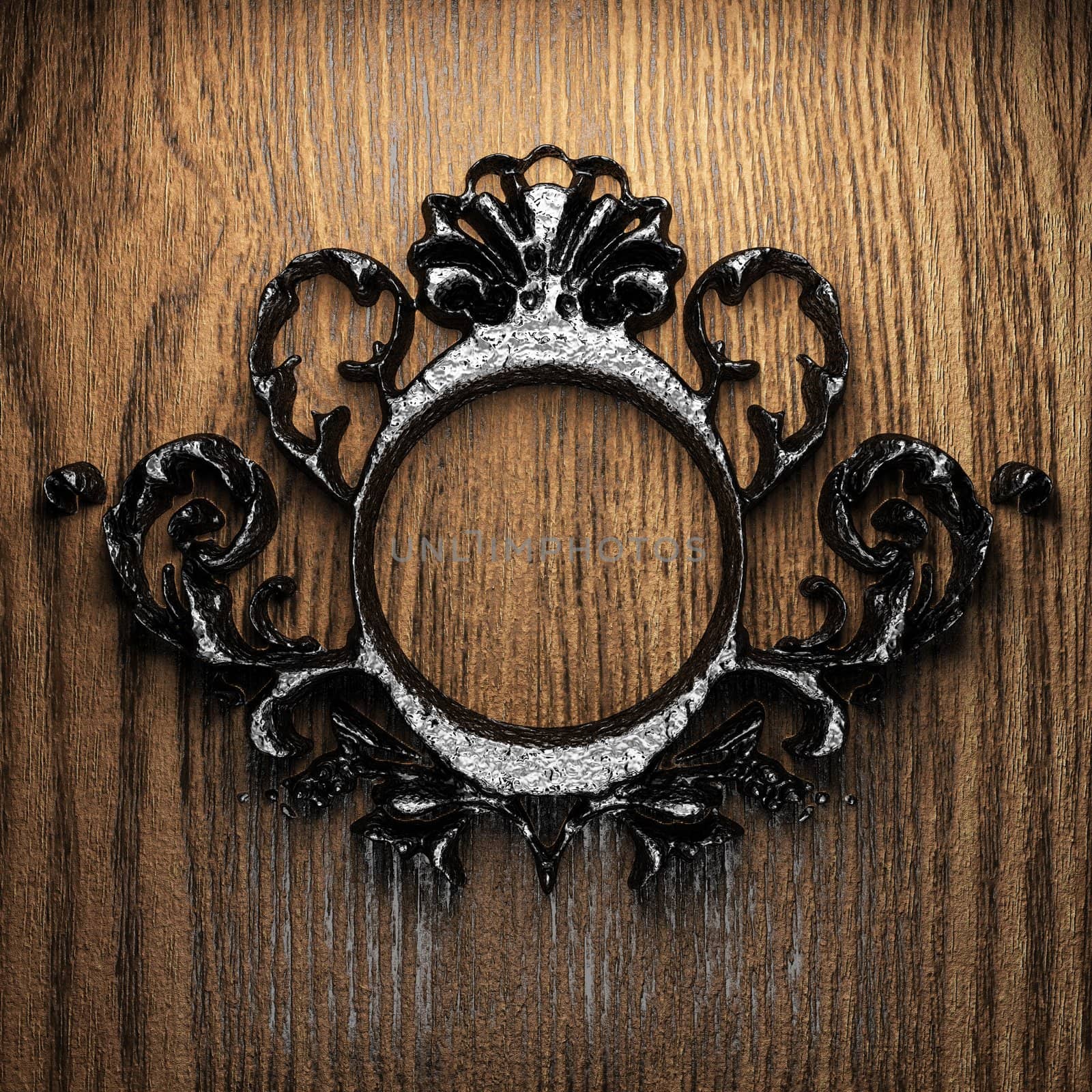 vintage iron frame on the wall