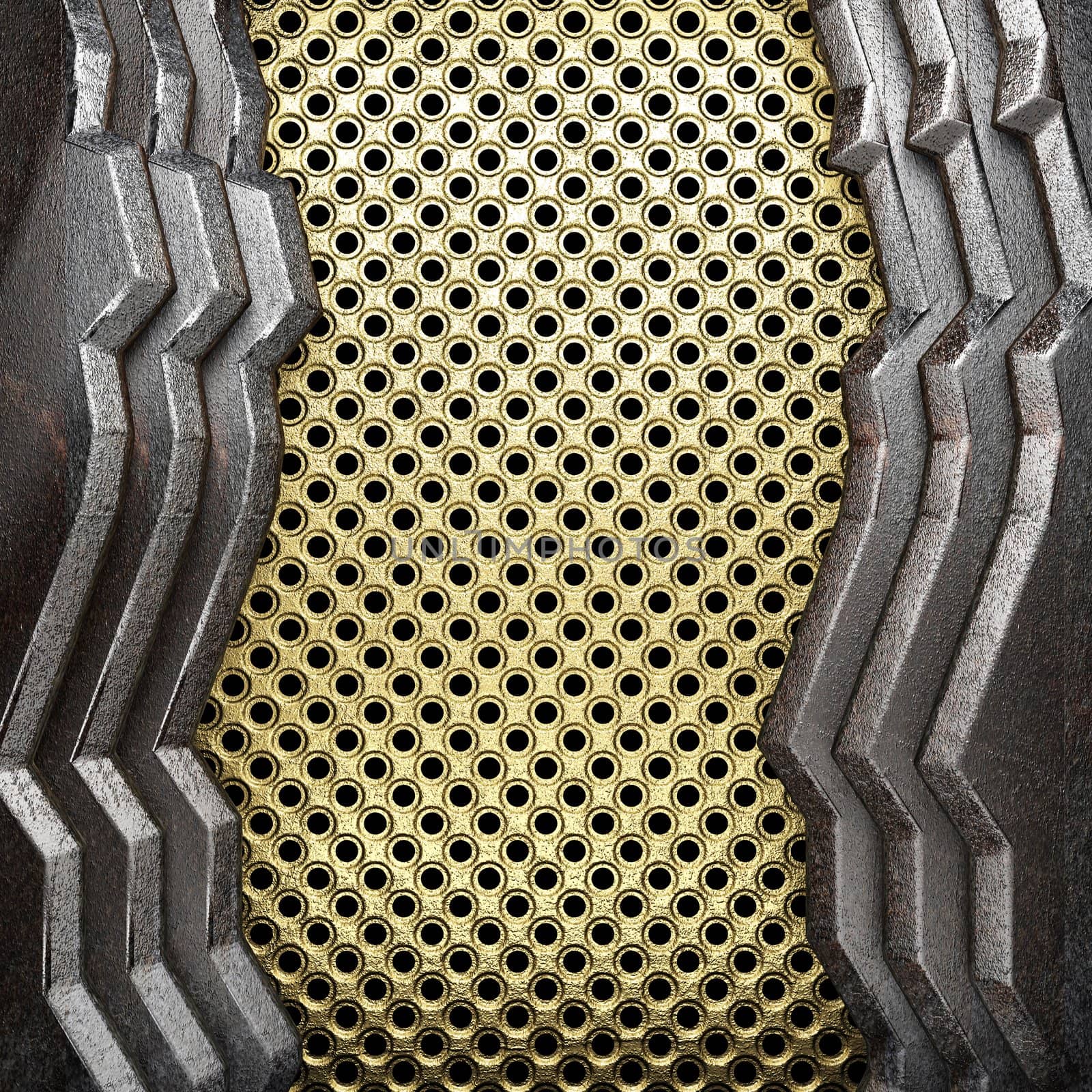 metal on gold made in 3D