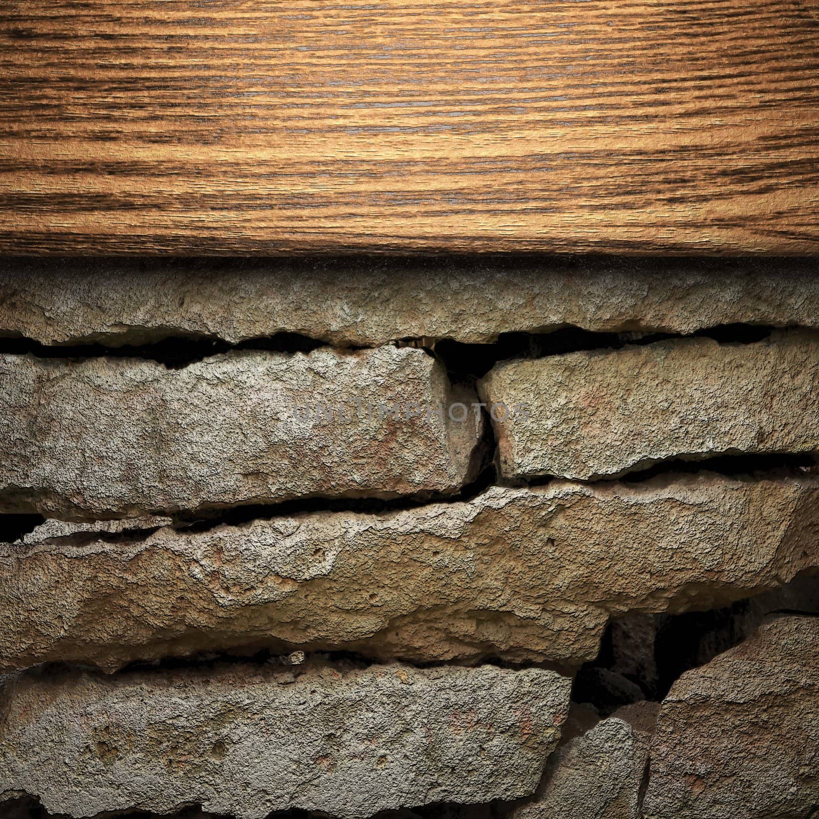 wood on wall made in 3D
