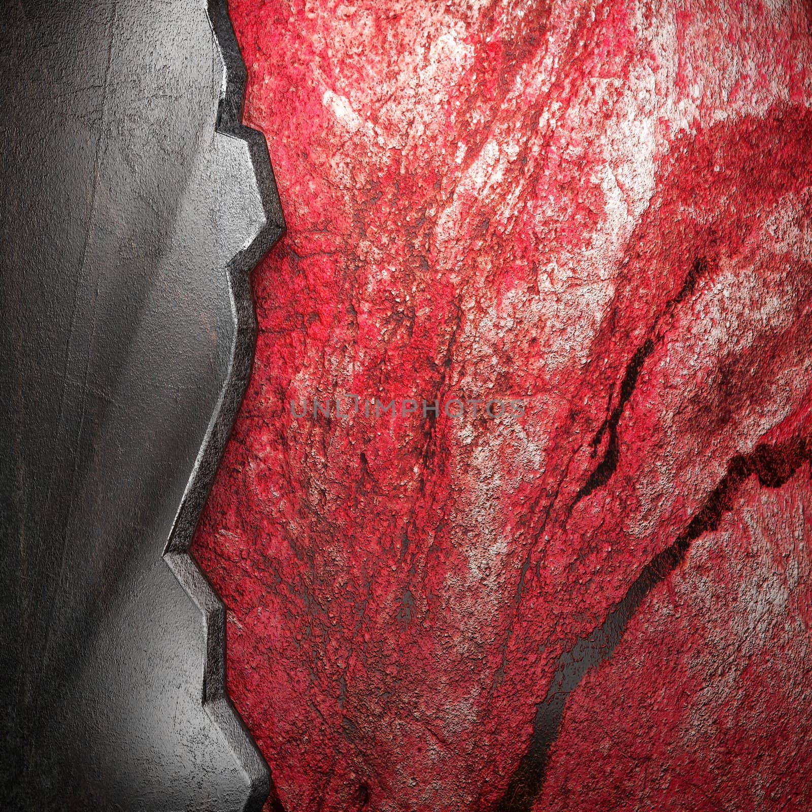 metal on wall made in 3d