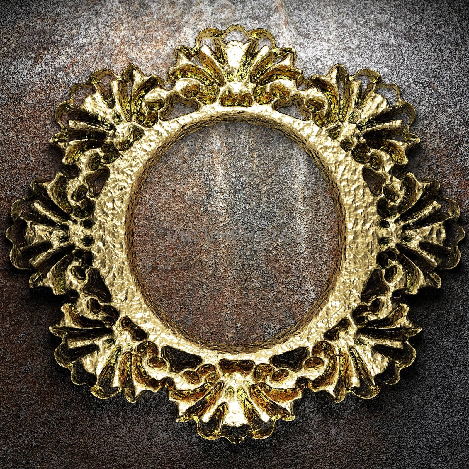 vintage golden frame on the wall