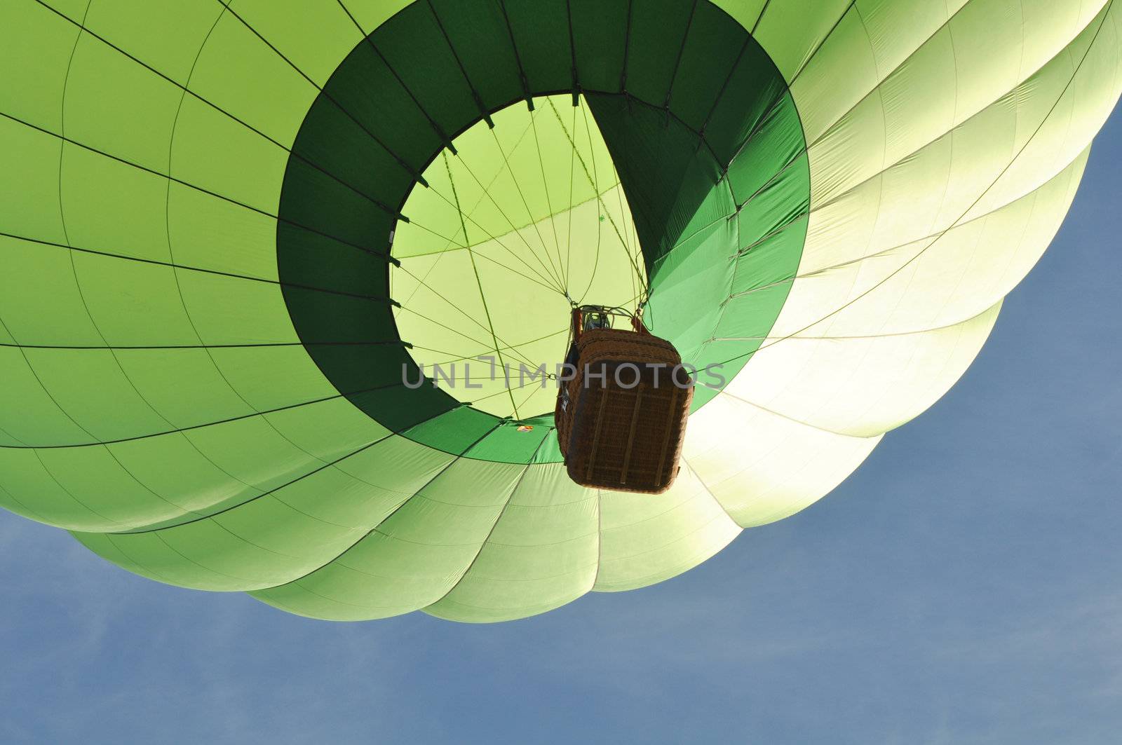 Green Hot Air Balloon Close Up