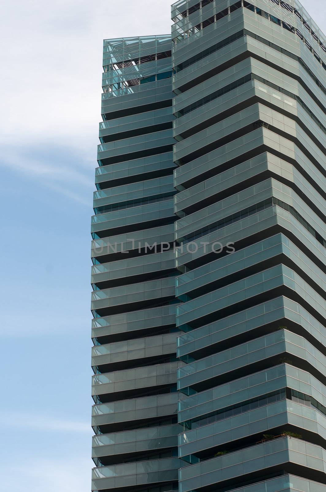 Shot of modern buildings on sky background