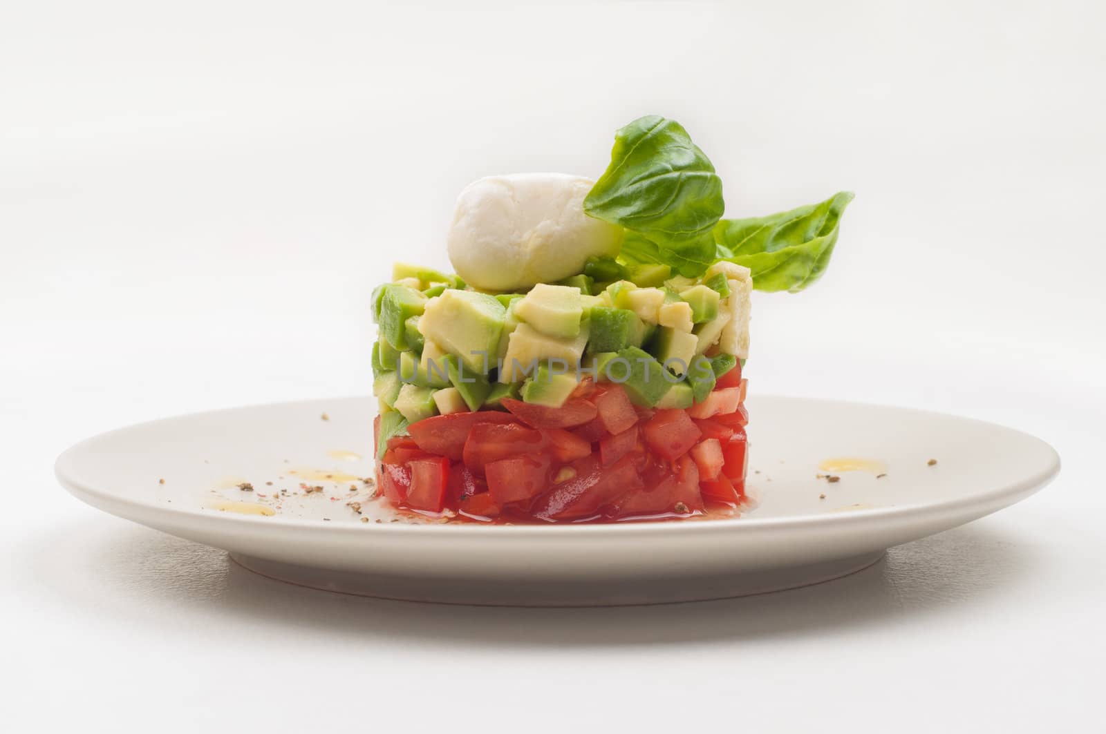Fresh salad on the plate, studio shoting