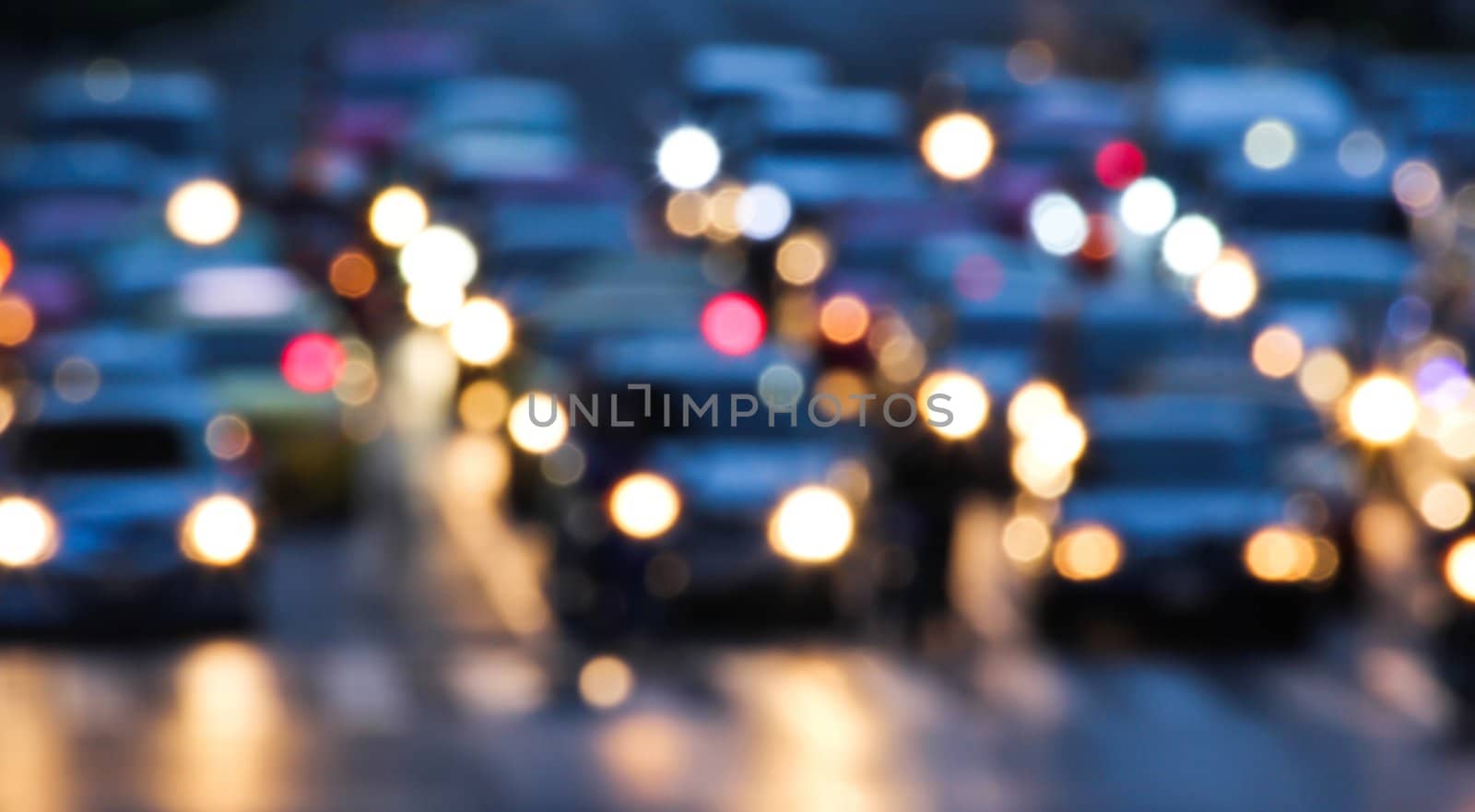 Night traffic. Out of focus.