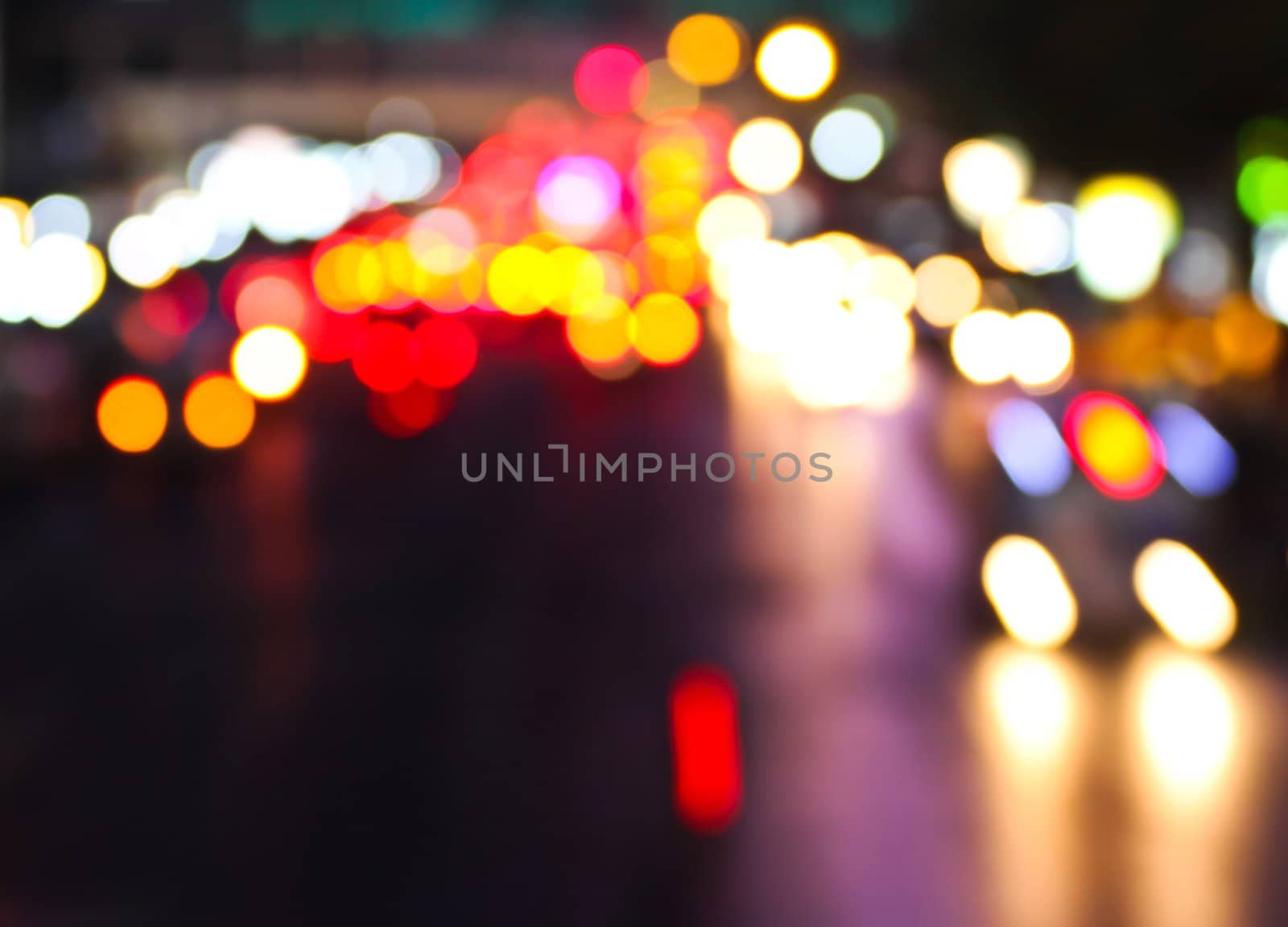 Night traffic. Out of focus. by Myimagine