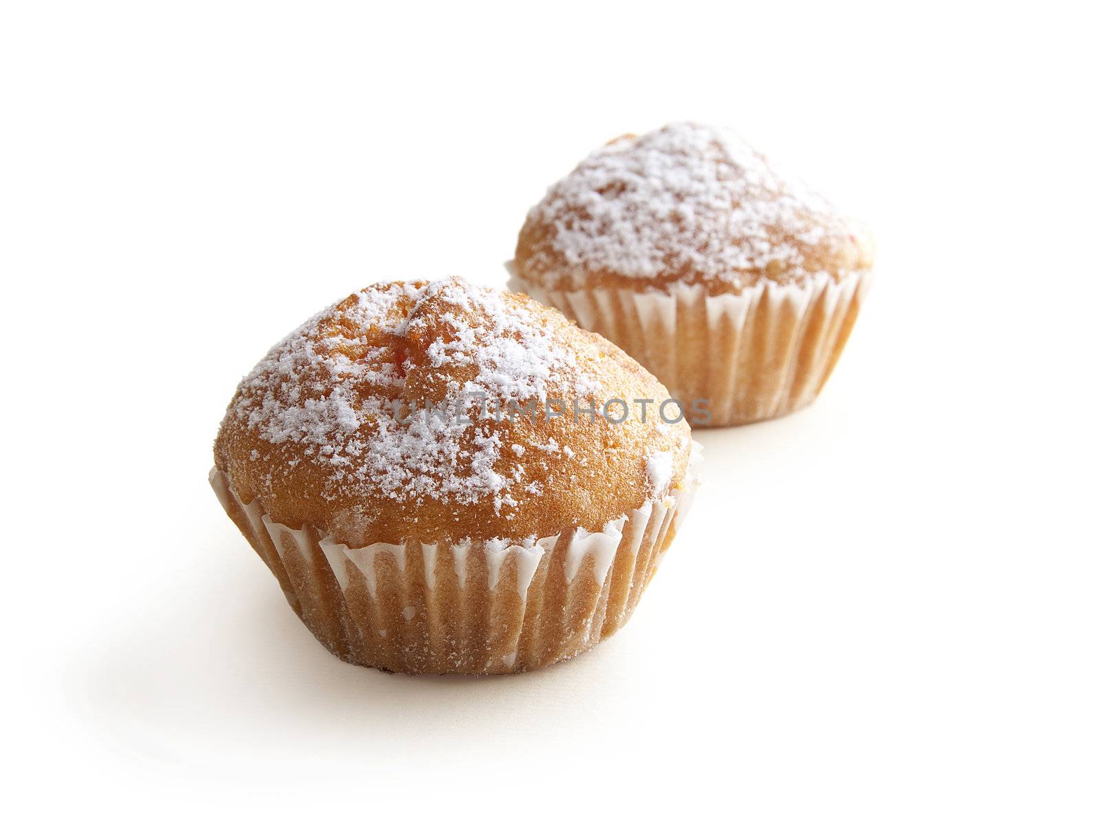 Two cakes on the white background