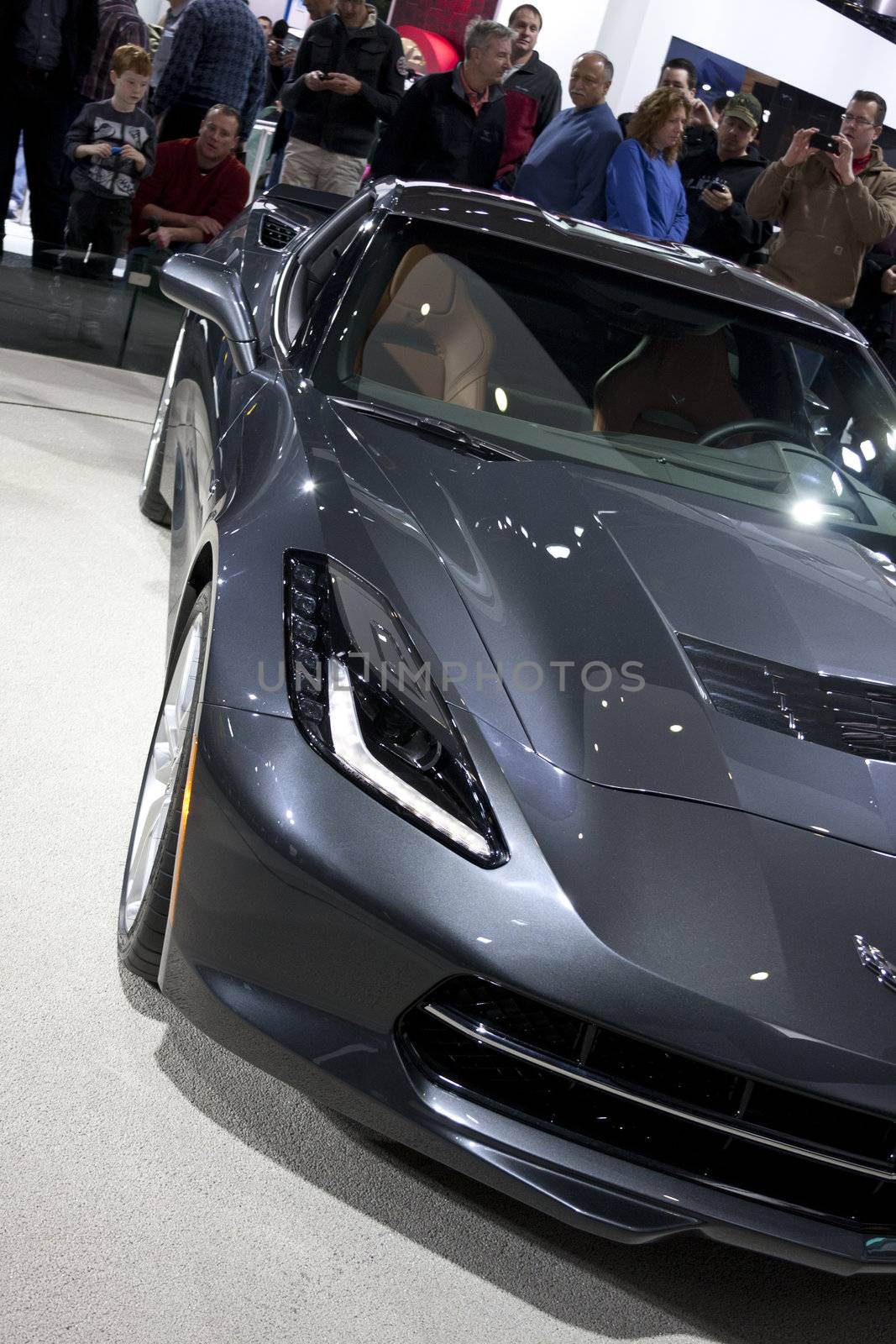 DETROIT - JANUARY 27 :The new 2014 Chevrolet Corvette stringray C7 at The North American International Auto Show January 27, 2013 in Detroit, Michigan. 