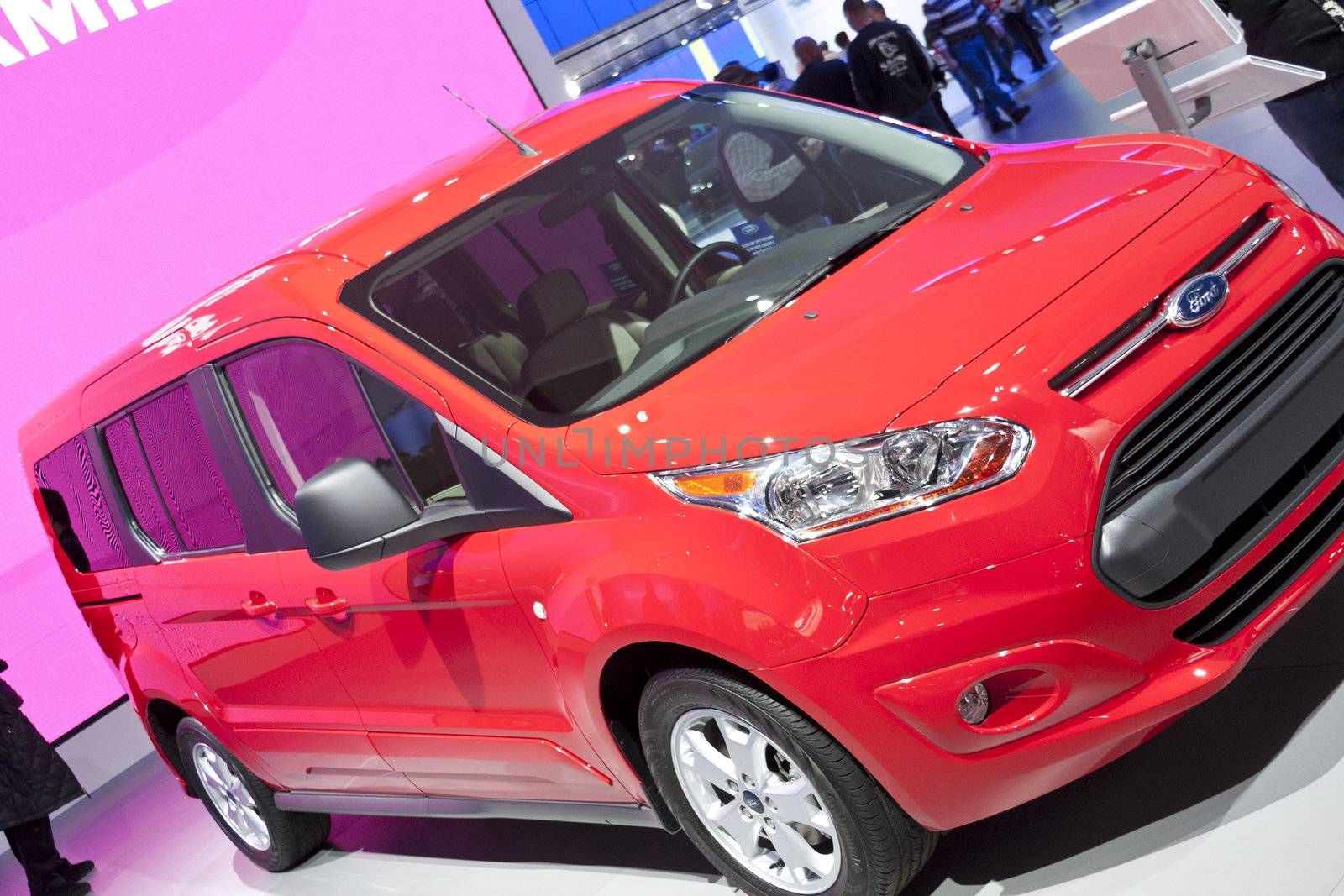 DETROIT - JANUARY 27 :The new 2014 ford transit connect compact van at The North American International Auto Show January 27, 2013 in Detroit, Michigan. 