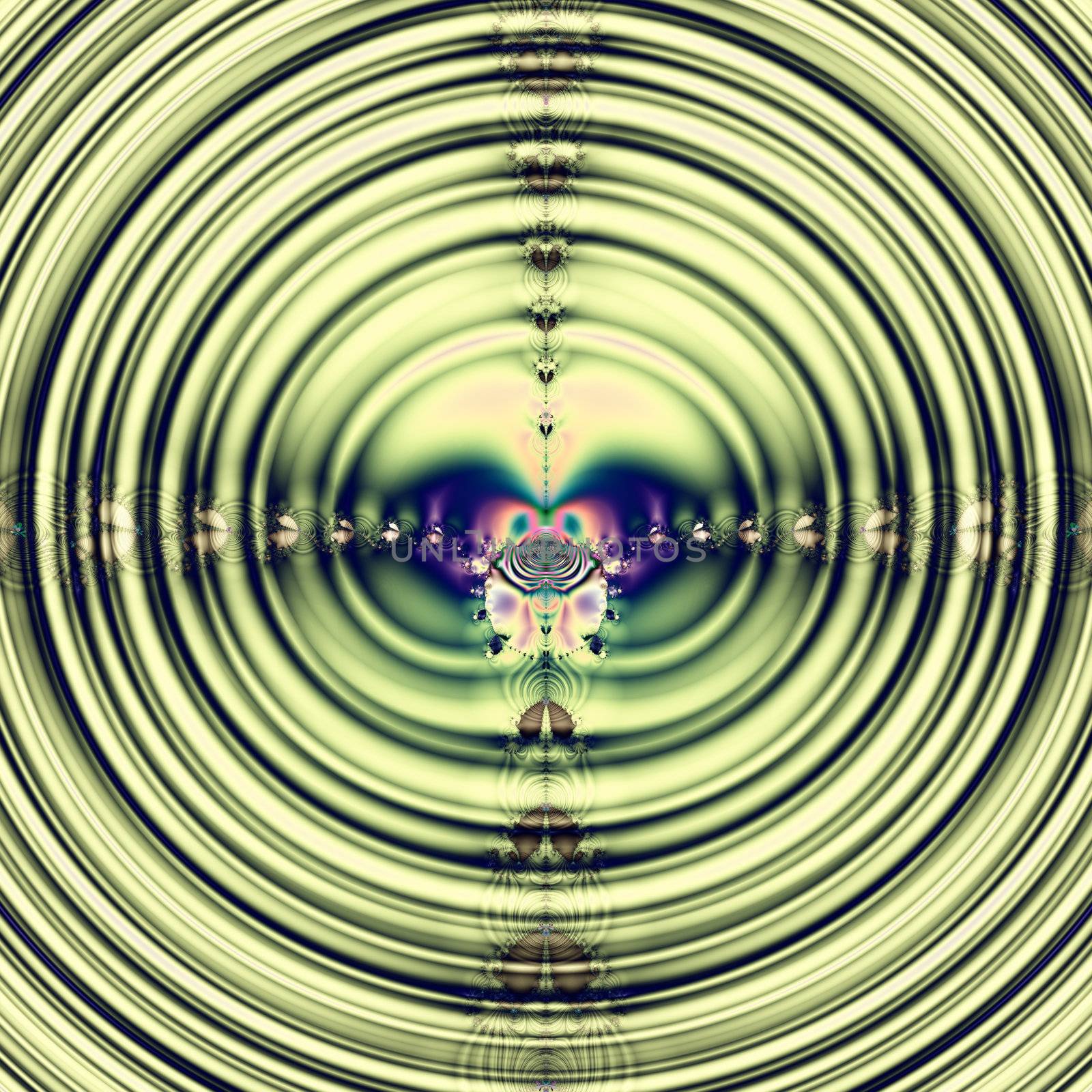 Bright and funky original fractal design, abstract art, green spring