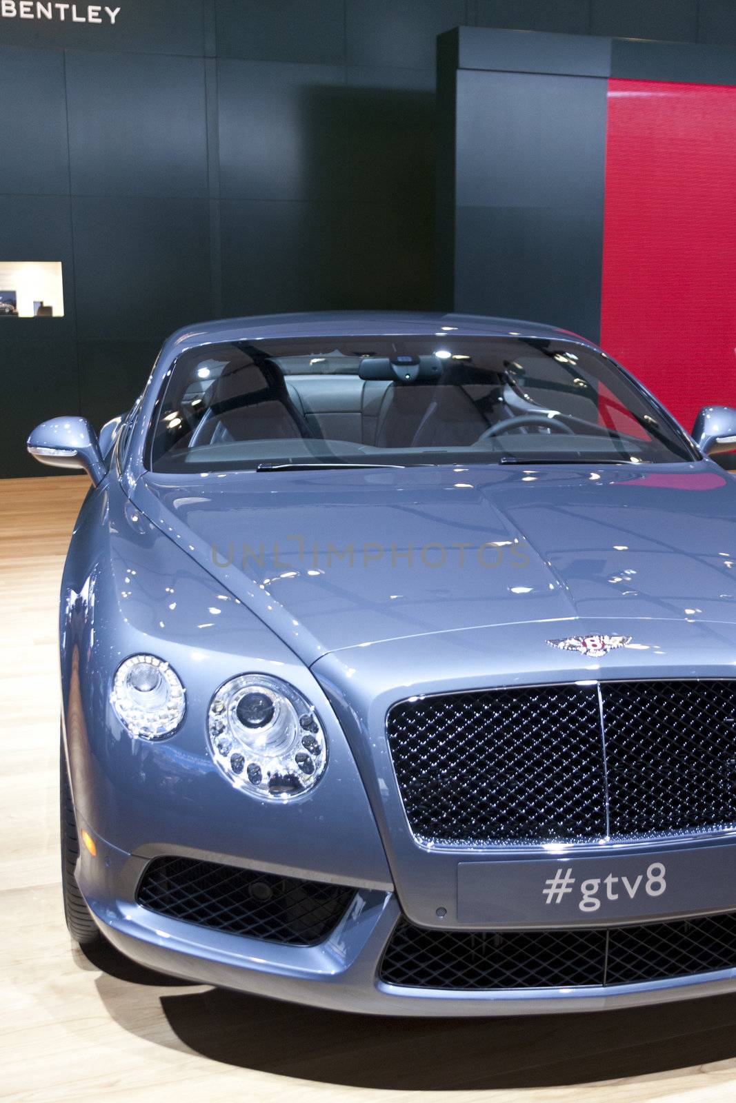 DETROIT - JANUARY 27 :The new 2014 Bentley Continental GT V8 at The North American International Auto Show January 27, 2013 in Detroit, Michigan. 