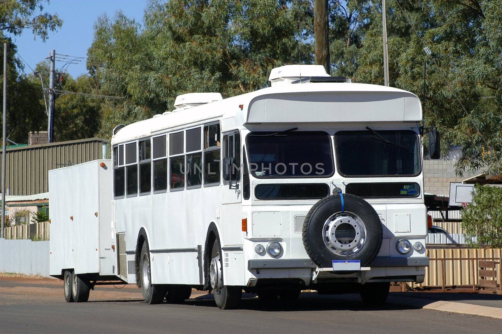 bus arranged in camp-site because