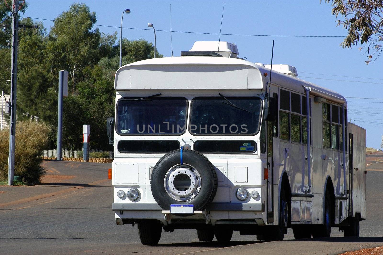 bus arranged in camp-site because