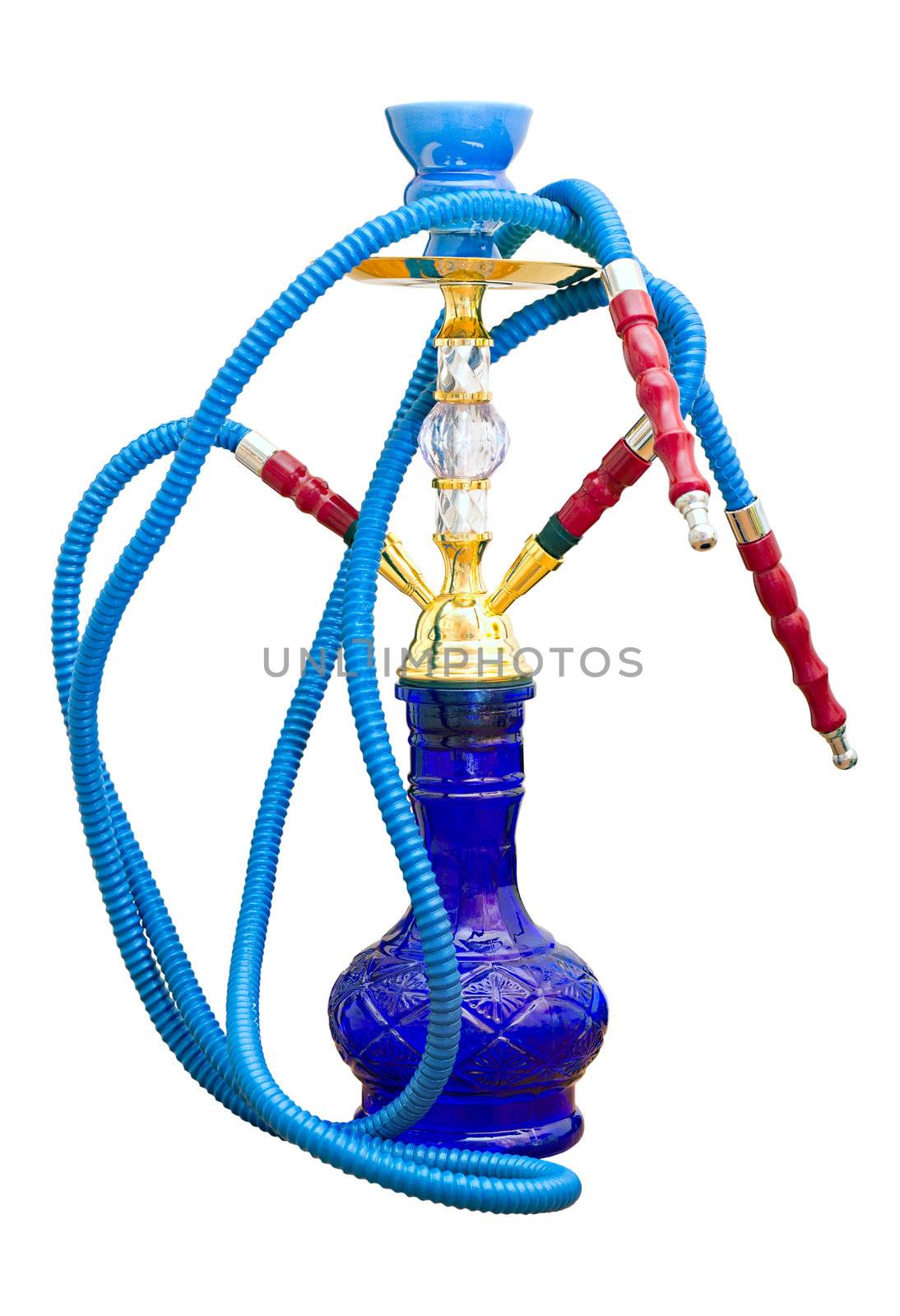 Eastern smoking hookah isolated on white background