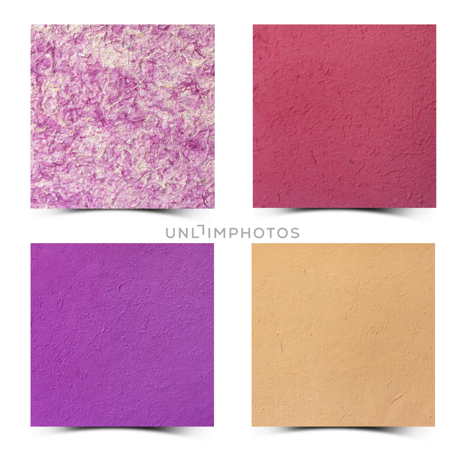 Mulberry paper set of square with  white background by teerawat_camt