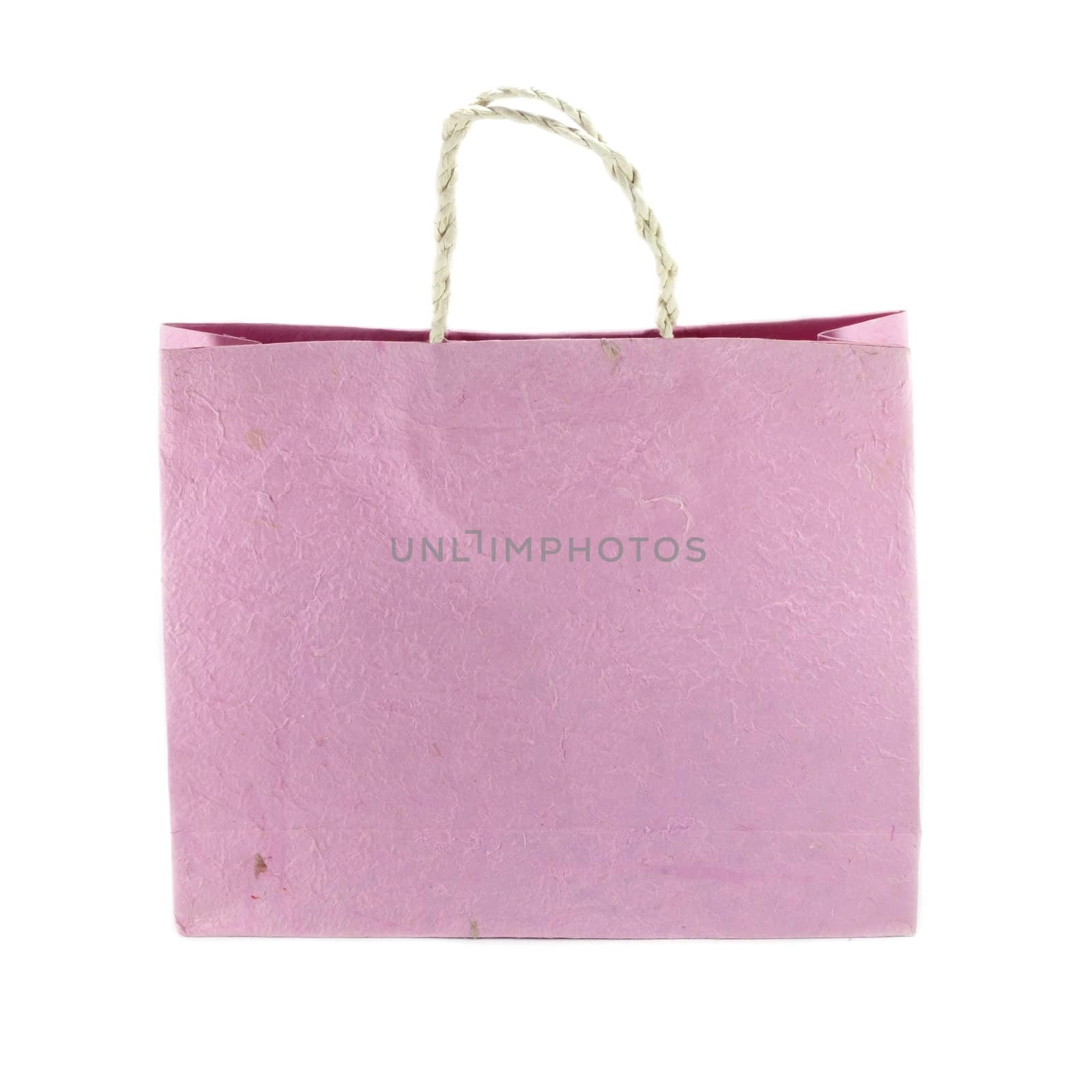 Pink Mulberry paper bag, hand made.
