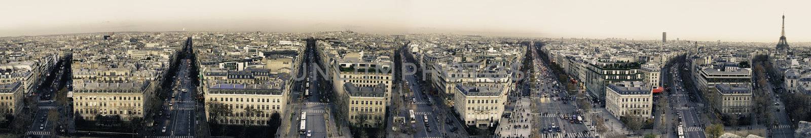 View of Paris from Arc de Triomphe, France