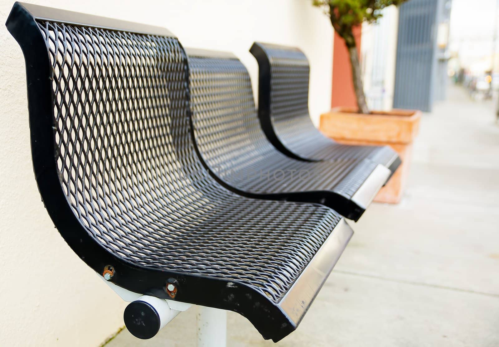 City metal bench by bobkeenan