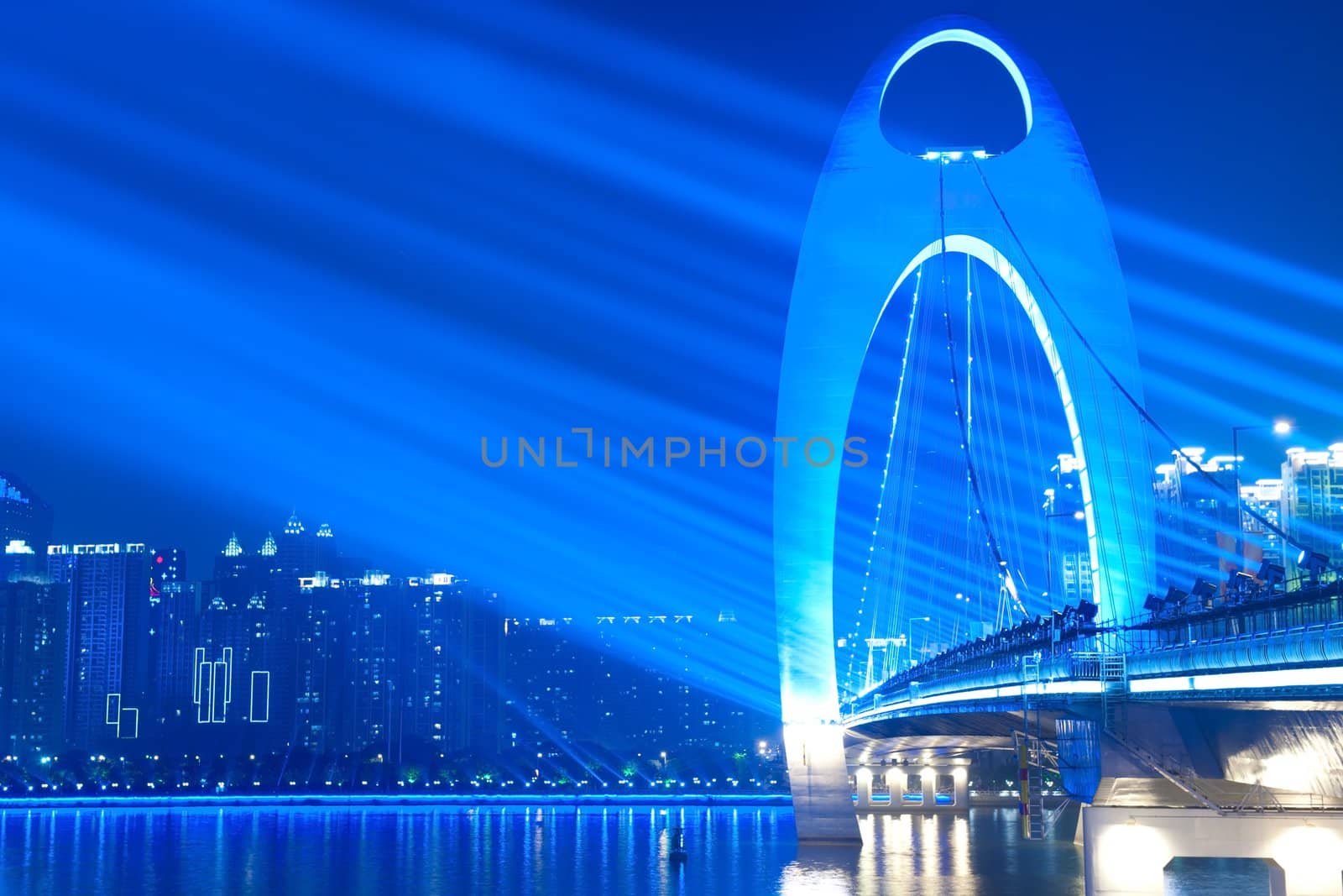 Bridge Night scene with spot light by raywoo