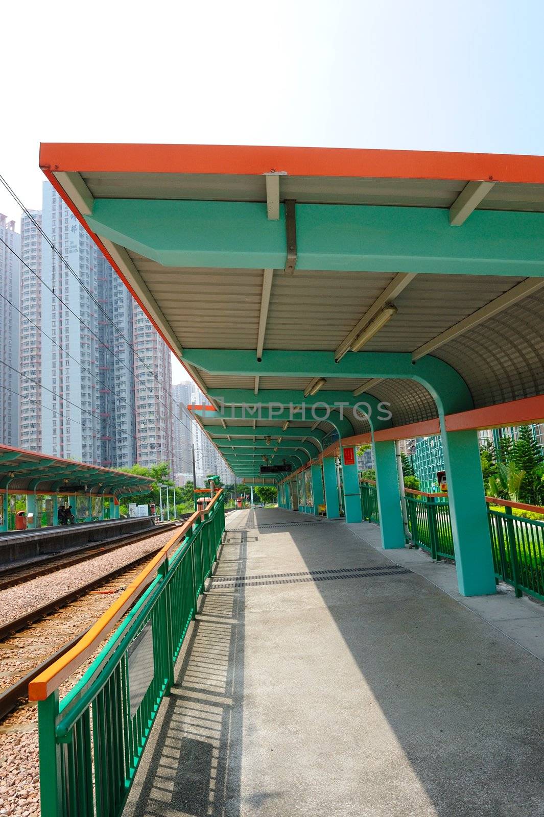 Light rail station in Hongkong